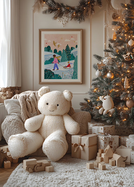 Snowy Sledge Walk Plakat