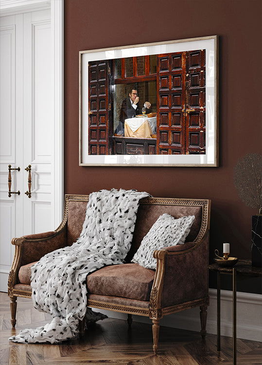 Lonely Man Dinner in Madrid&#039;s Latin Quarter Plakat