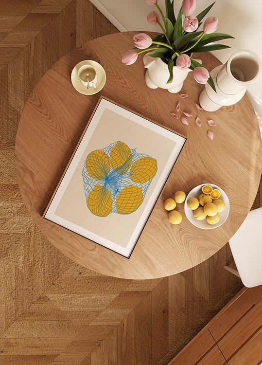 Five Lemons In a Net Bag Plakat