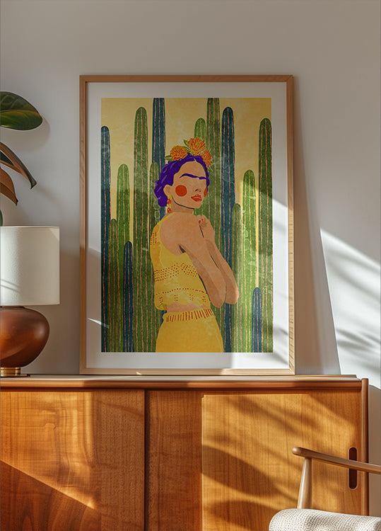 Frida and cacti Plakat