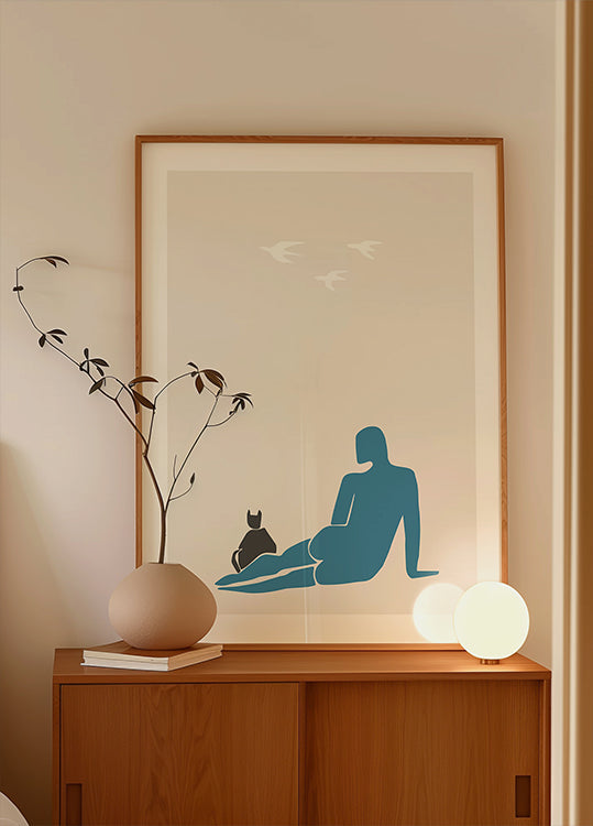 Woman and Cat
