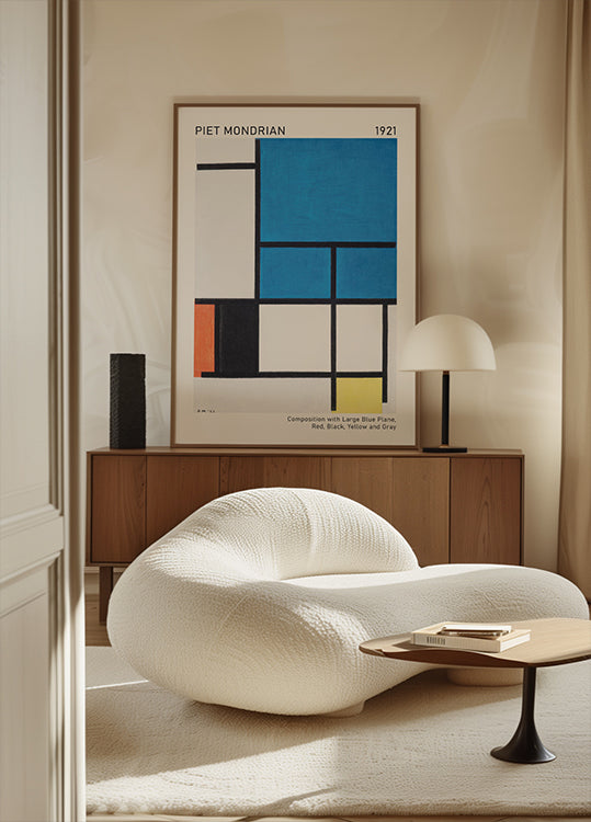 Composition With Large Blue Plane Plakat