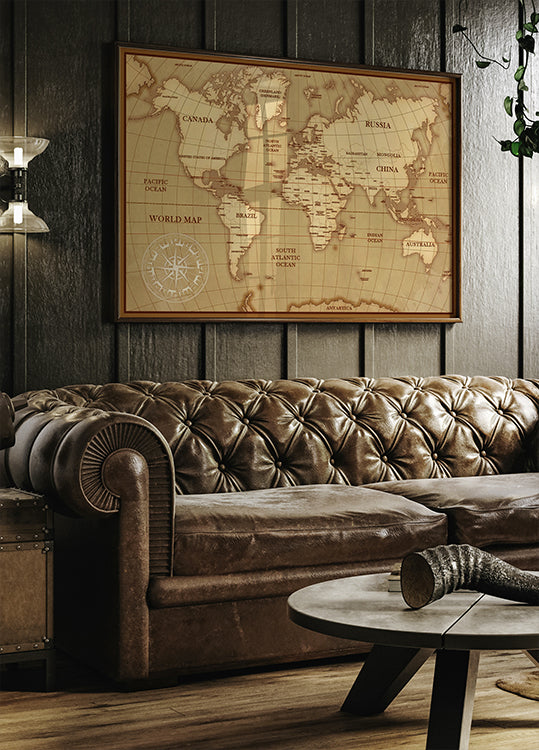 Vintage World Map Plakat
