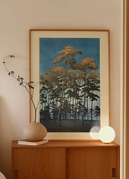 Hikawa Park In Omiya (1930) By Kawase Hasui and Watanabe Shozaburo Plakat