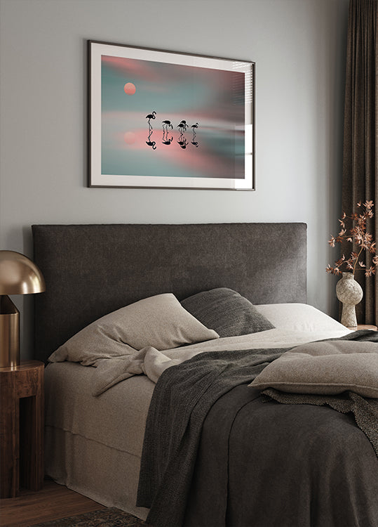 Family flamingos Plakat