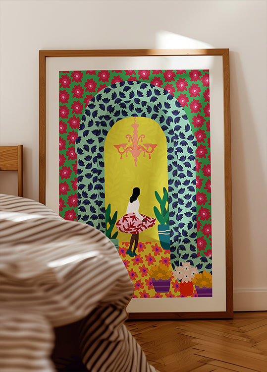 Floral Portal Girl Plakat