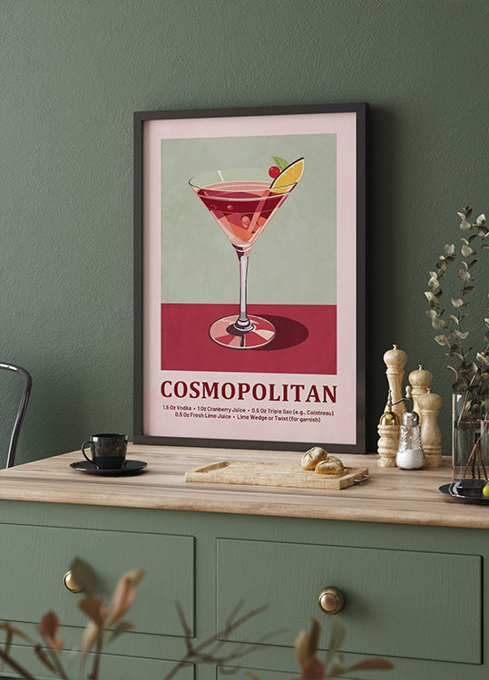 Cosmopolitan Cocktail Recipe Plakat