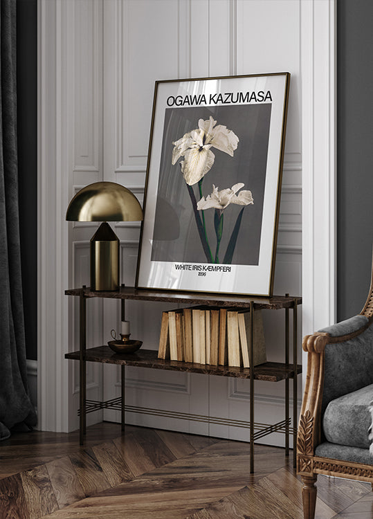White Iris print, Ogawa Kazumasa Plakat