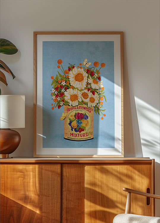 Flowers In a Vintage Tea Can Plakat