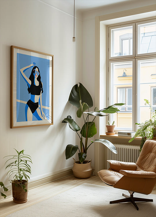 Blue Sport Girl Plakat