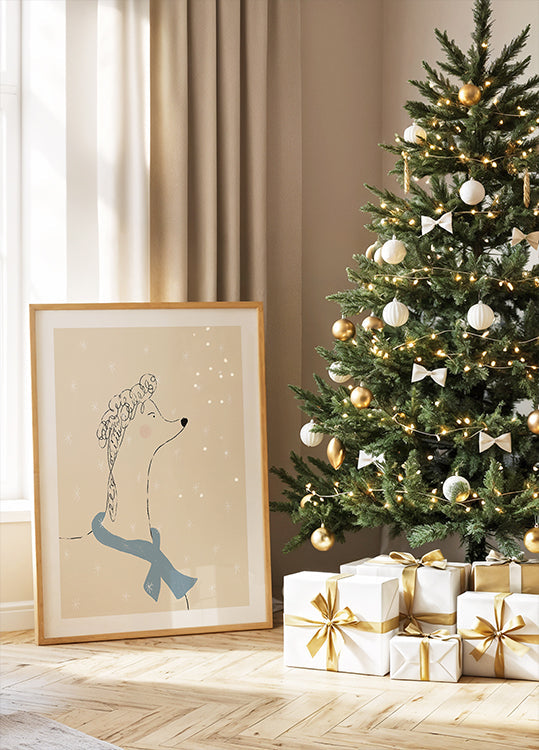 Poodle in the Snow Plakat