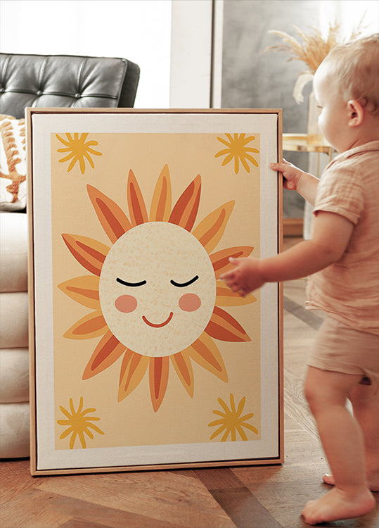 Smiling Sun Illustration Plakat