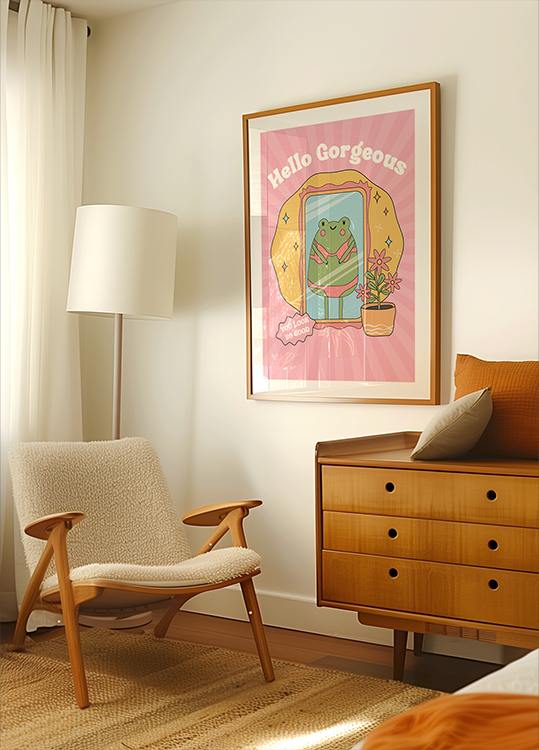 Hello Gorgeous Frog Plakat
