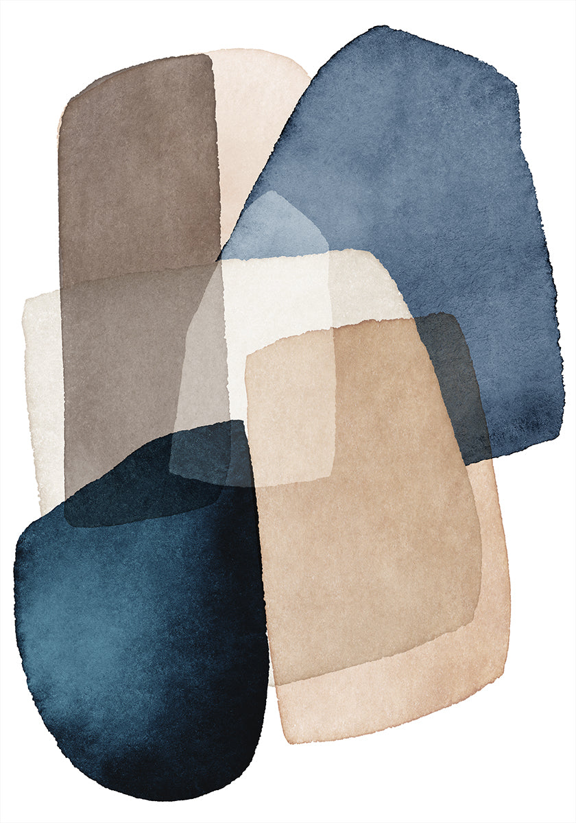Blue Brown Blocks Plakat