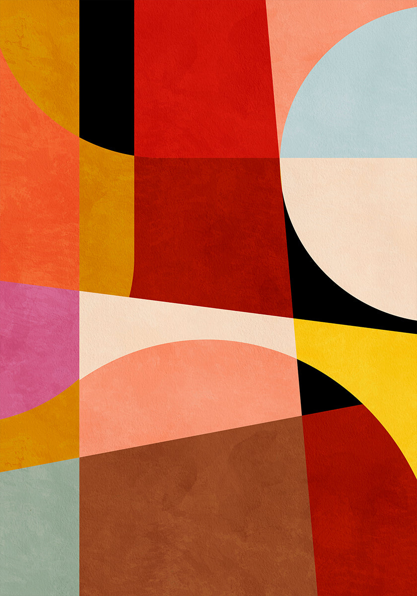 Warm Colors Bauhaus Geometry2 Plakat