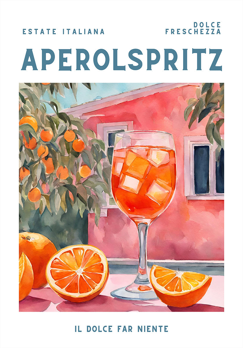 Aperol Spritz, Aquarell, Fresh Plakat