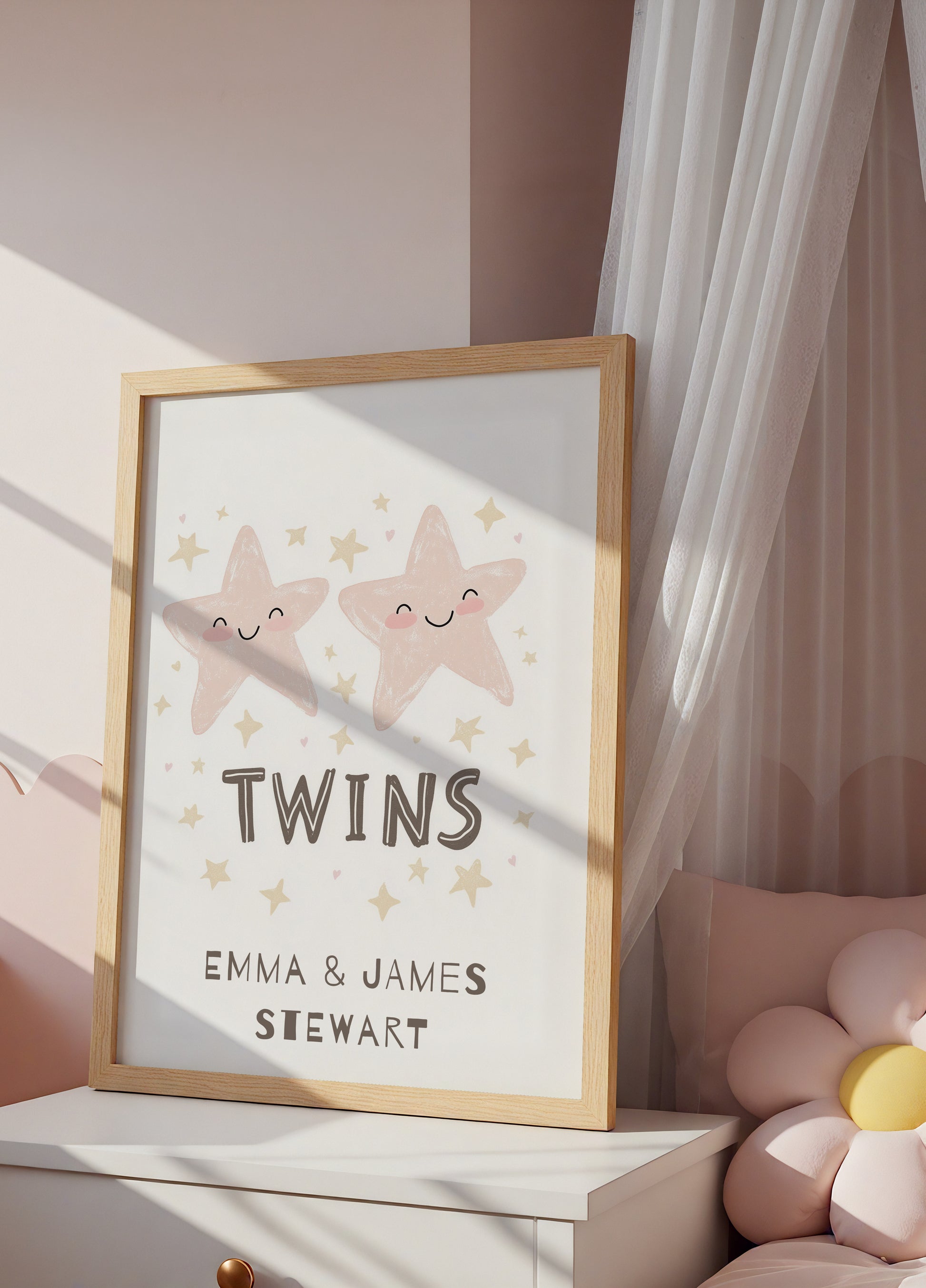 Personalized Twins Star Wall Art