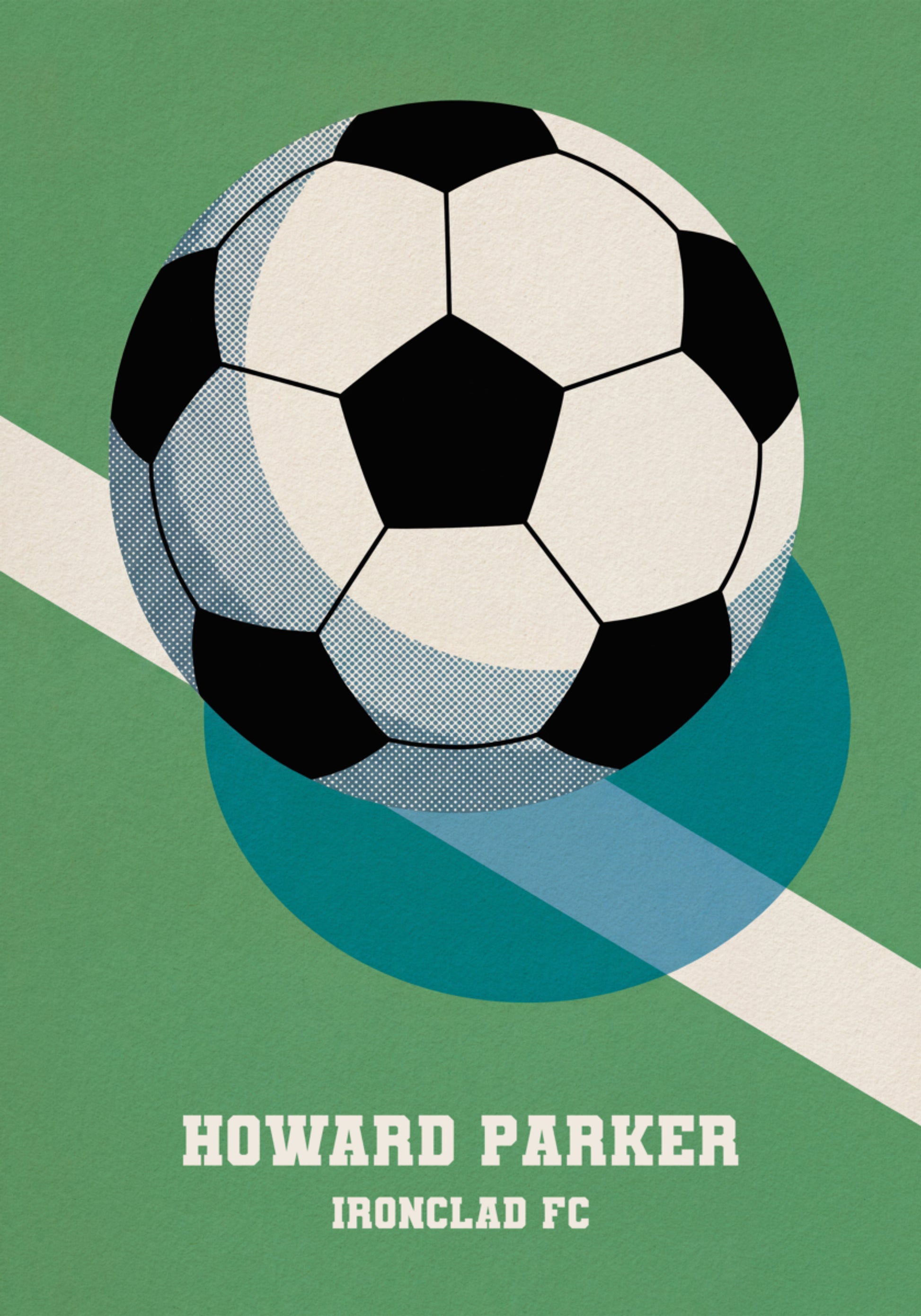 Retro svart-hvit fotballplakat