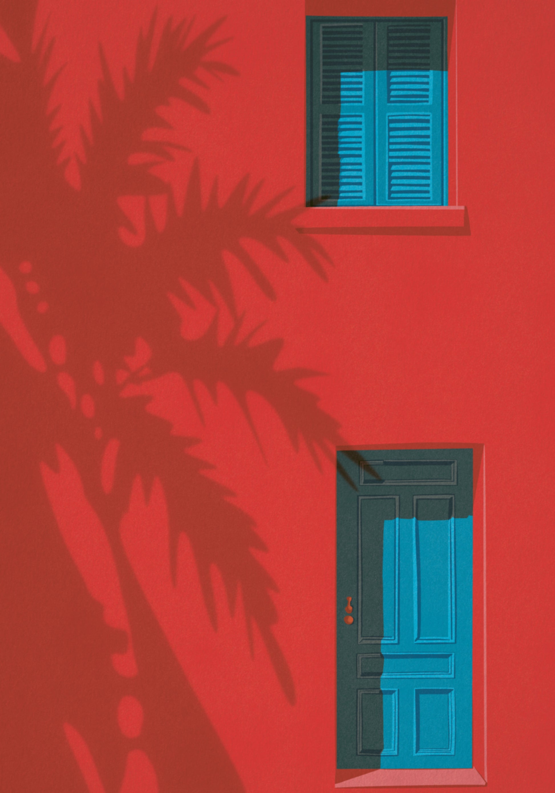Red Wall Blue Door