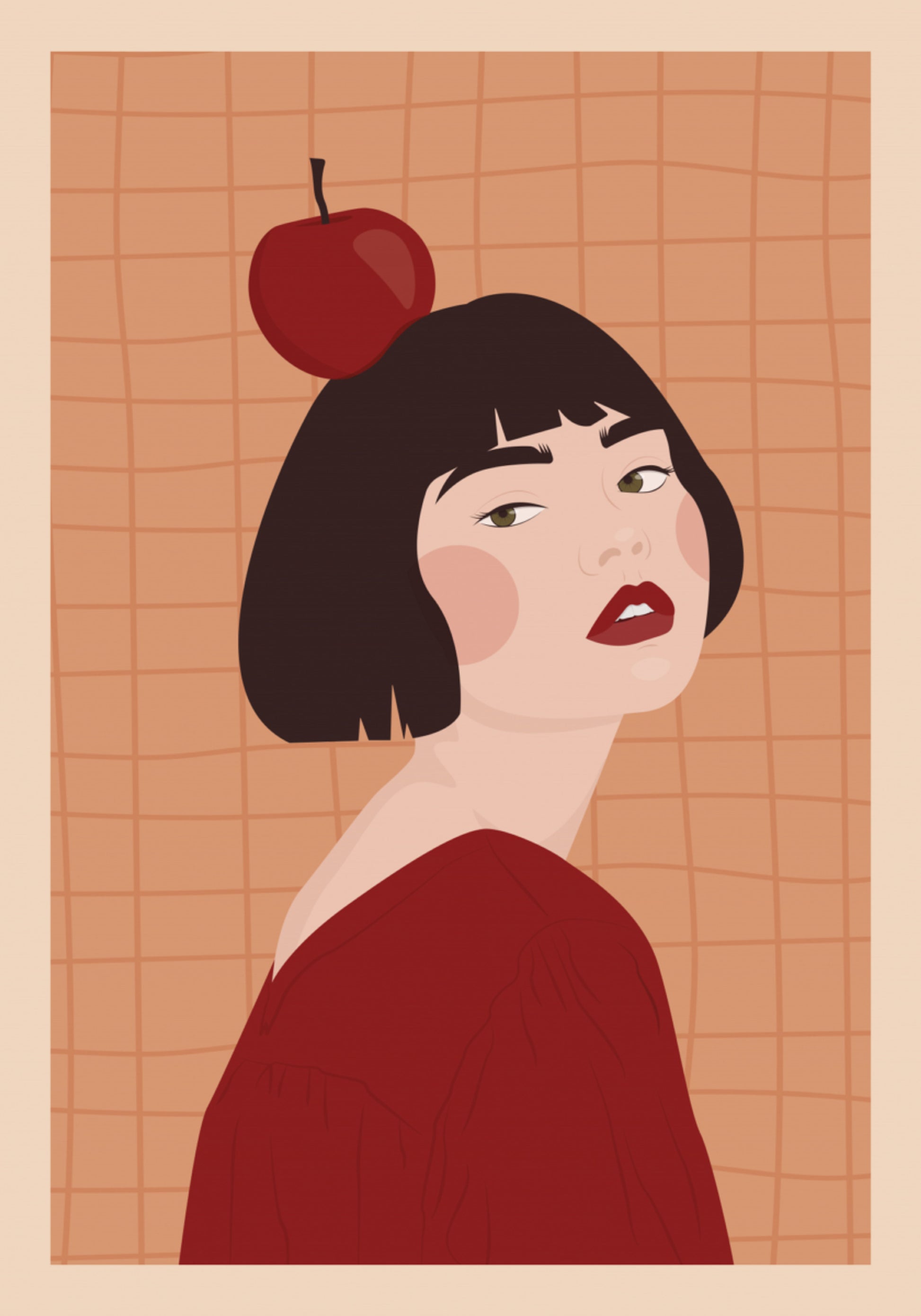 Confident Woman with Apple