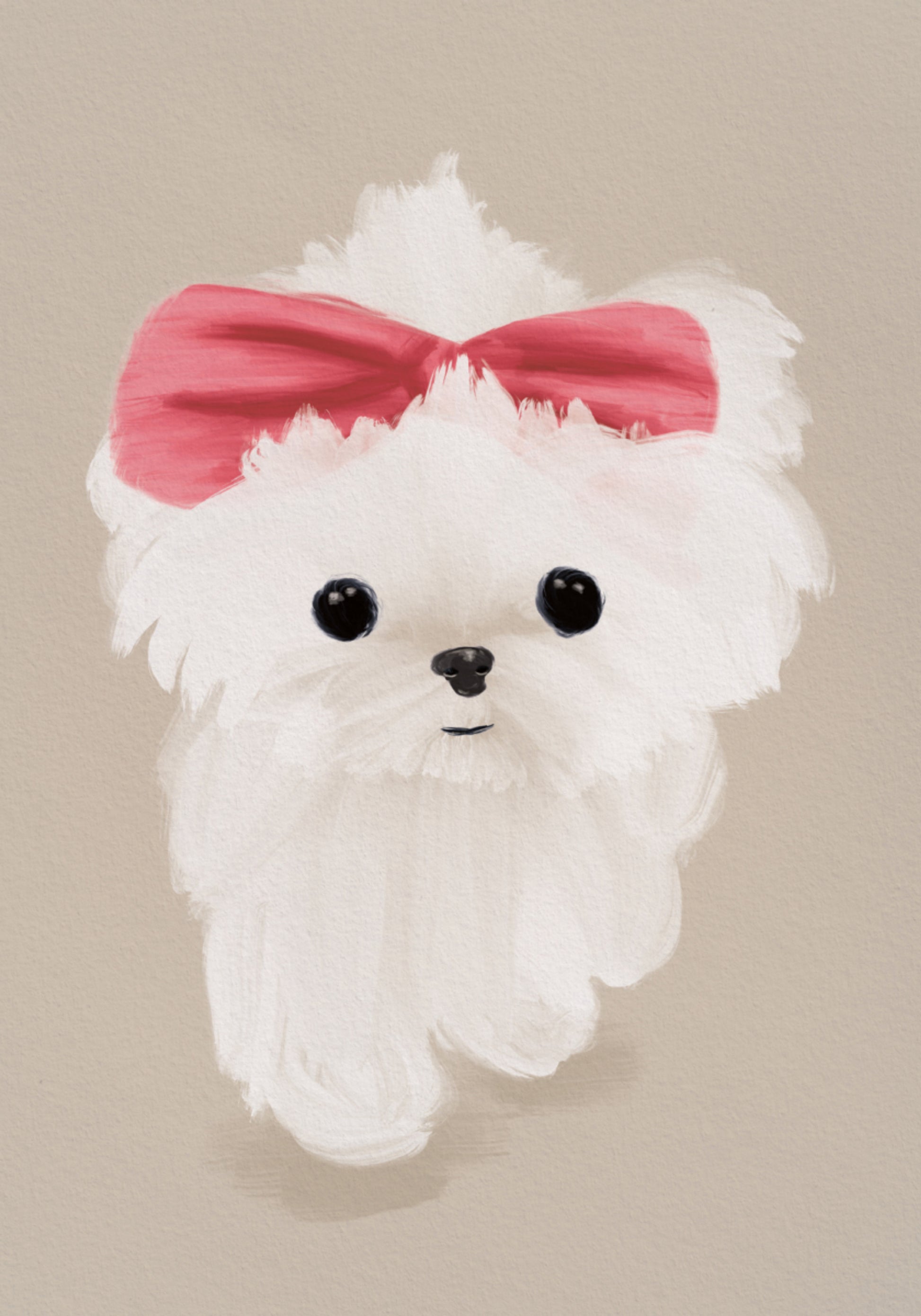 Sweet Puppy With Bow