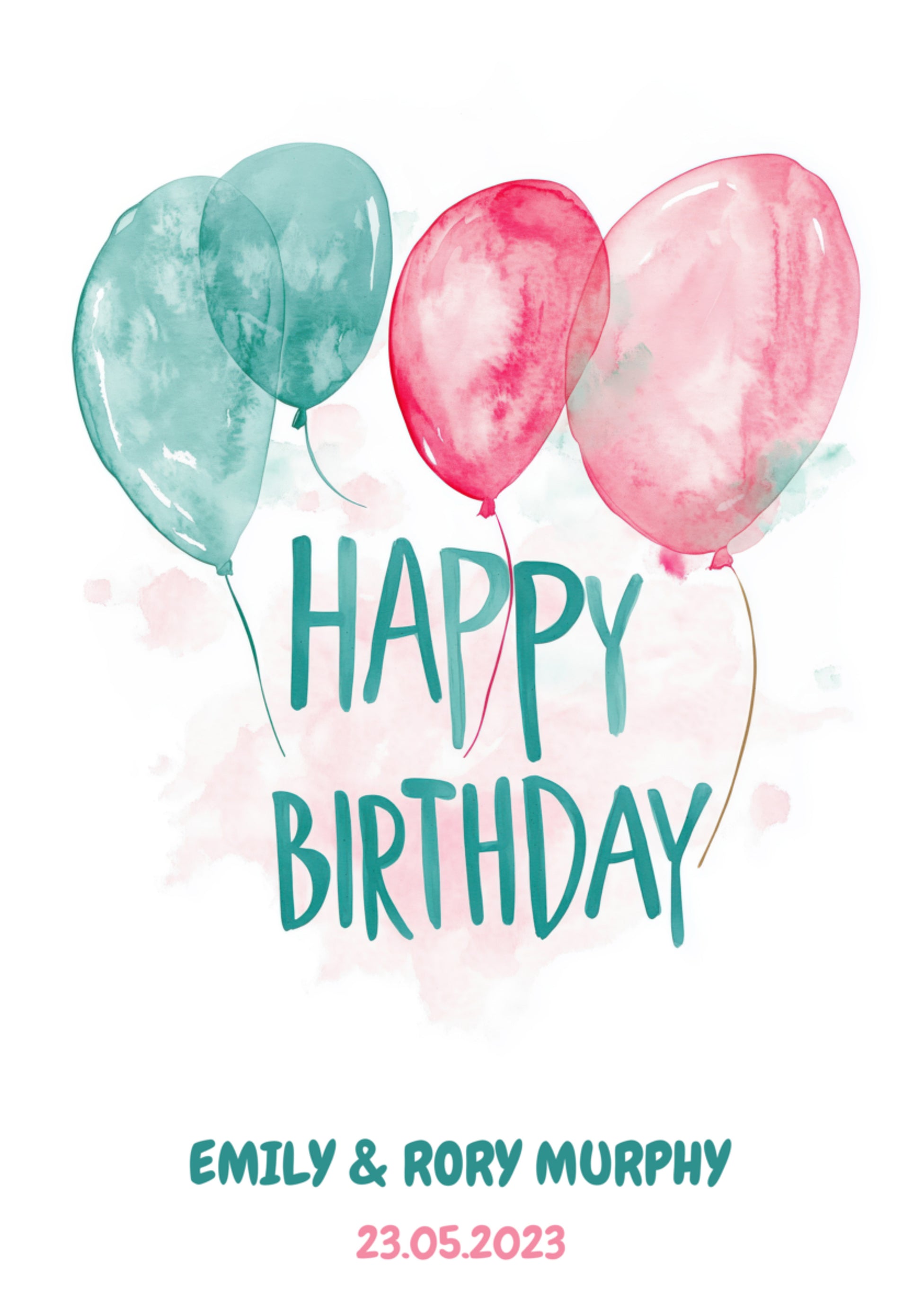 Festive Watercolor Balloons Poster