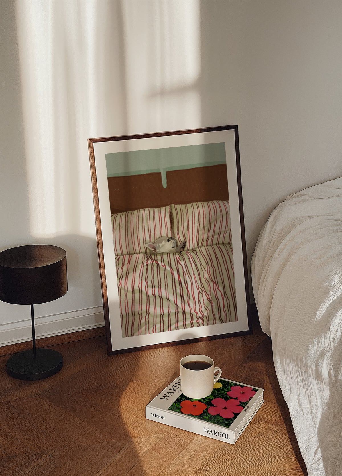 Cozy Dog in Bed Plakat