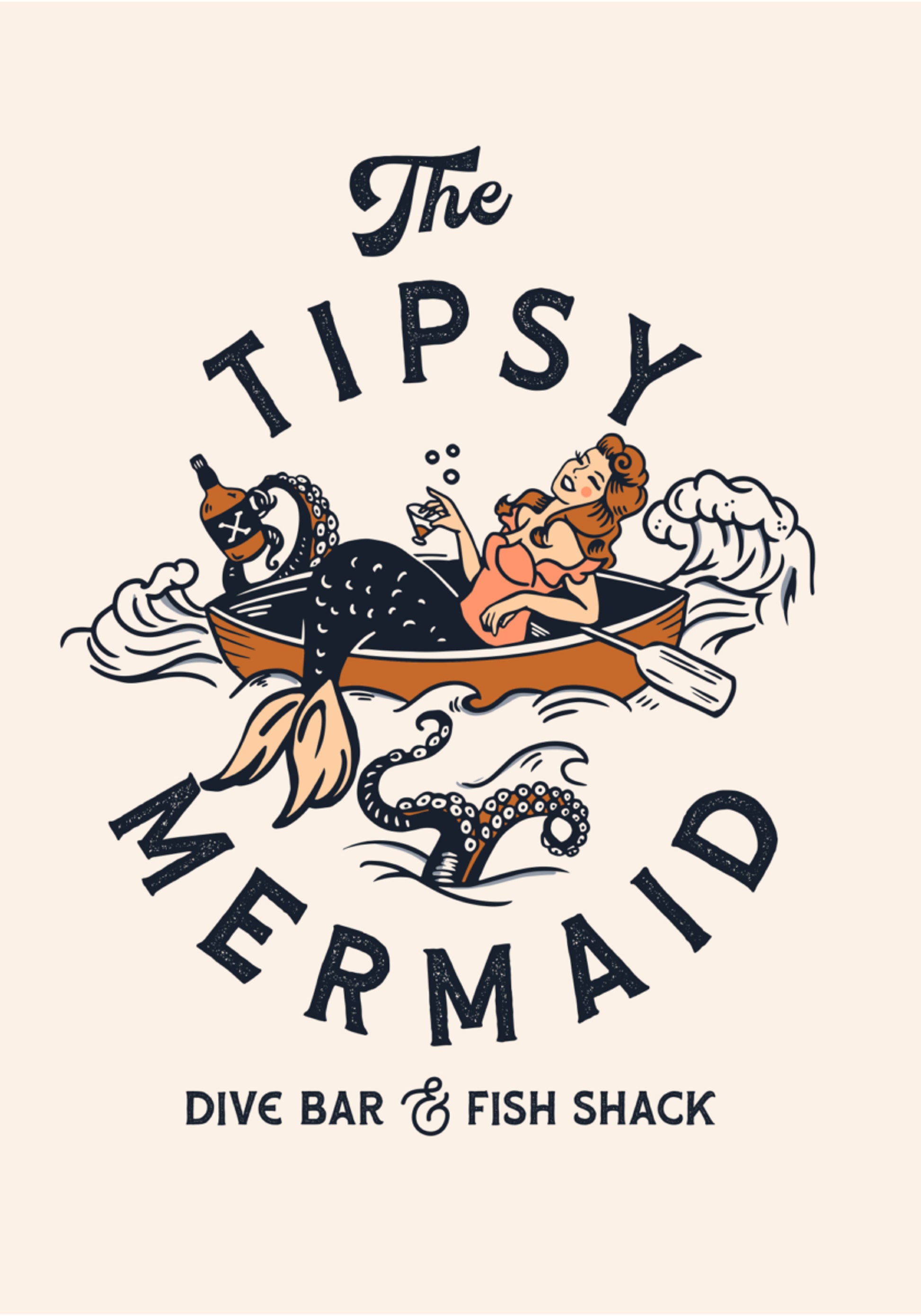 Tipsy Mermaid Dive Bar Mermaid Art