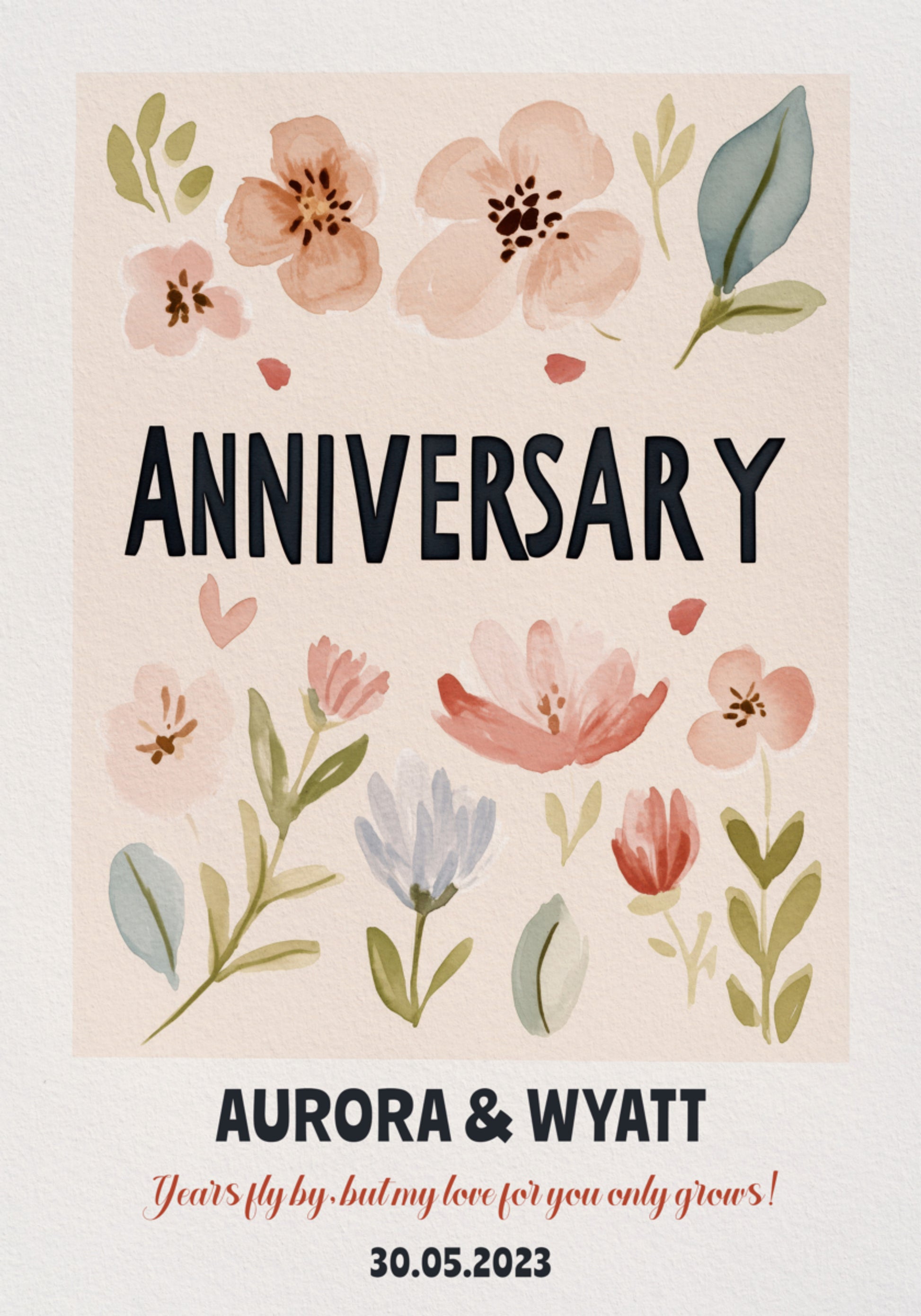 Colorful Floral Anniversary Print