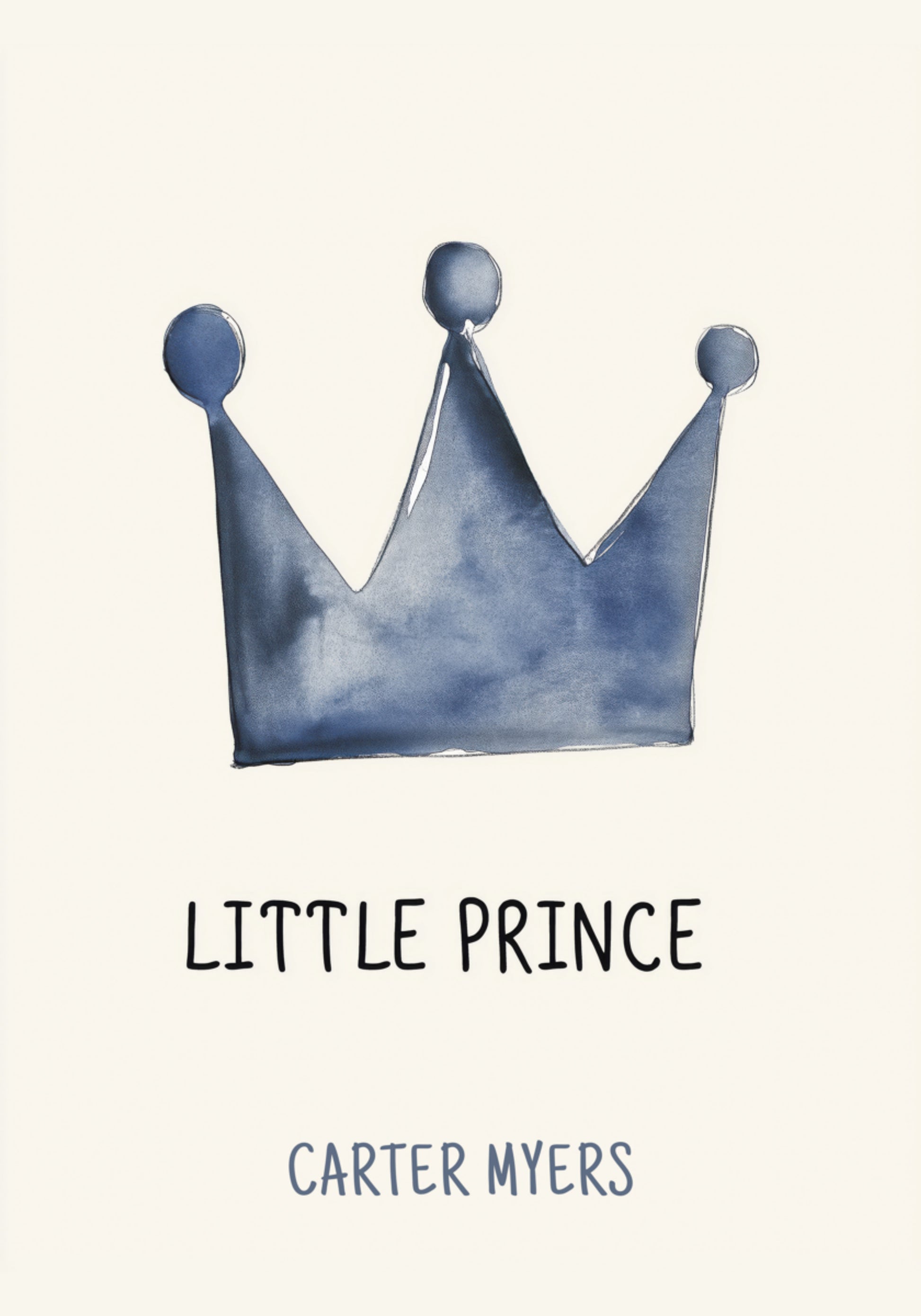 Minimalist Blue Crown Wall Art for Children