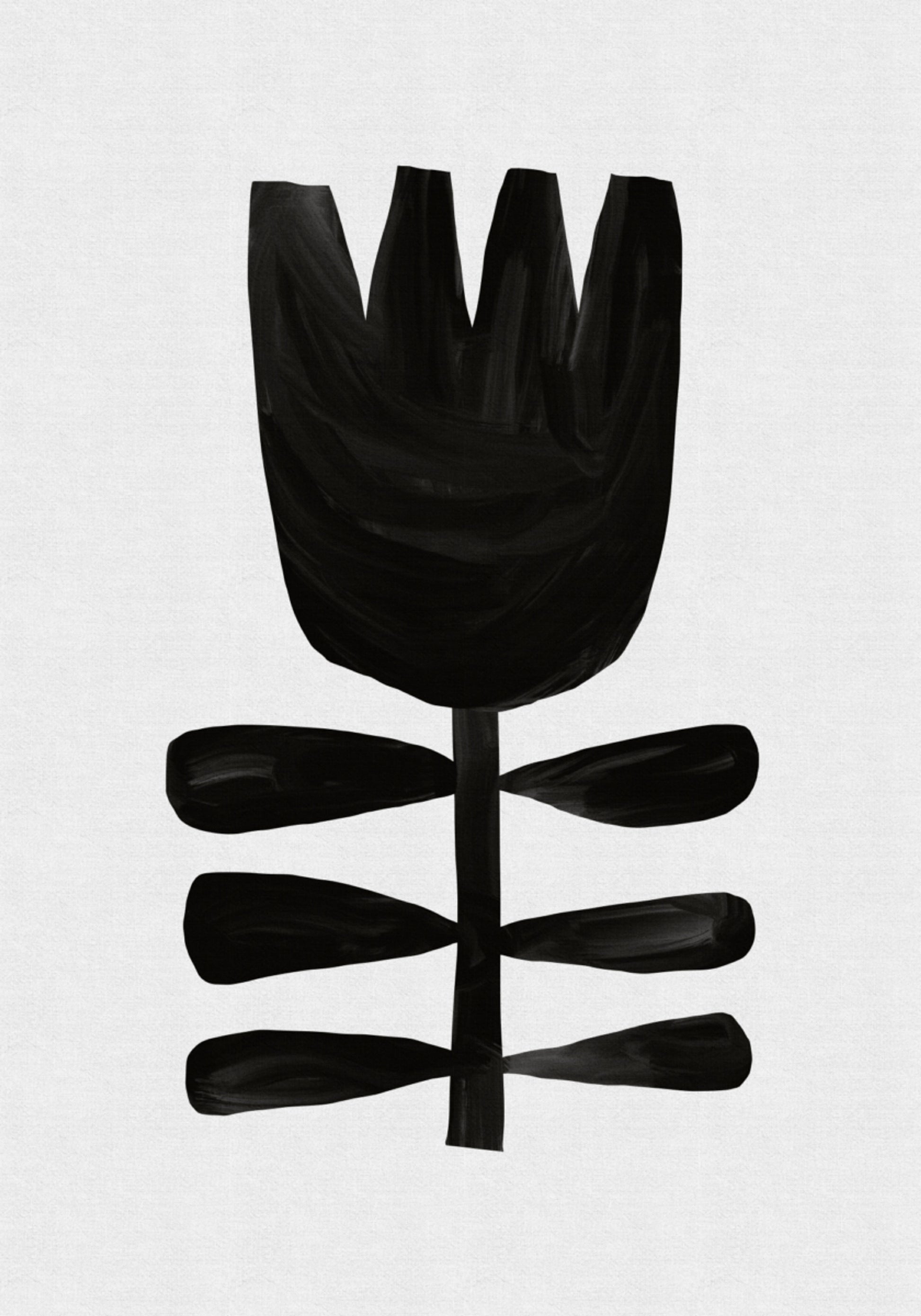 Black Abstract Flower