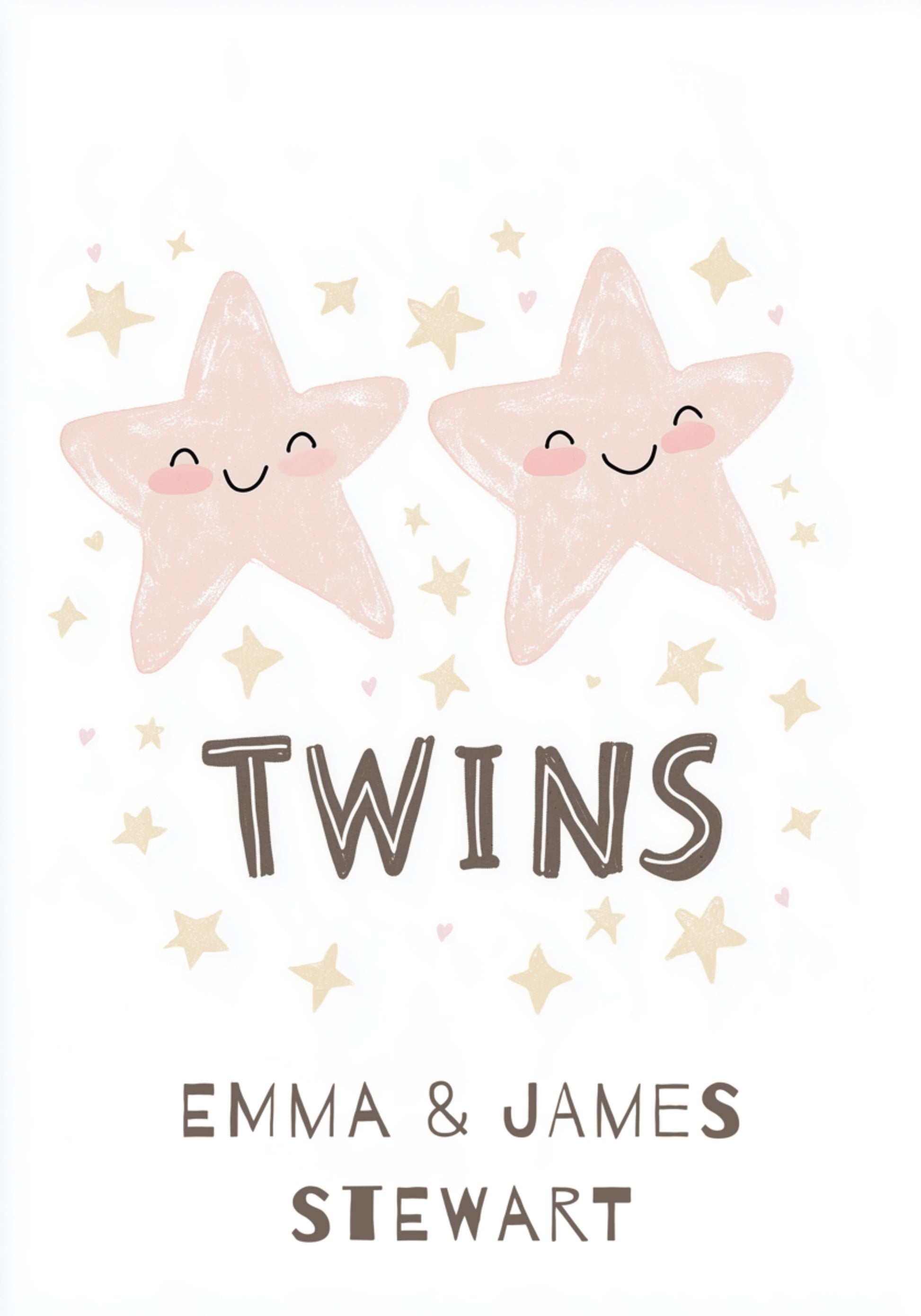 Personalized Twins Star Wall Art