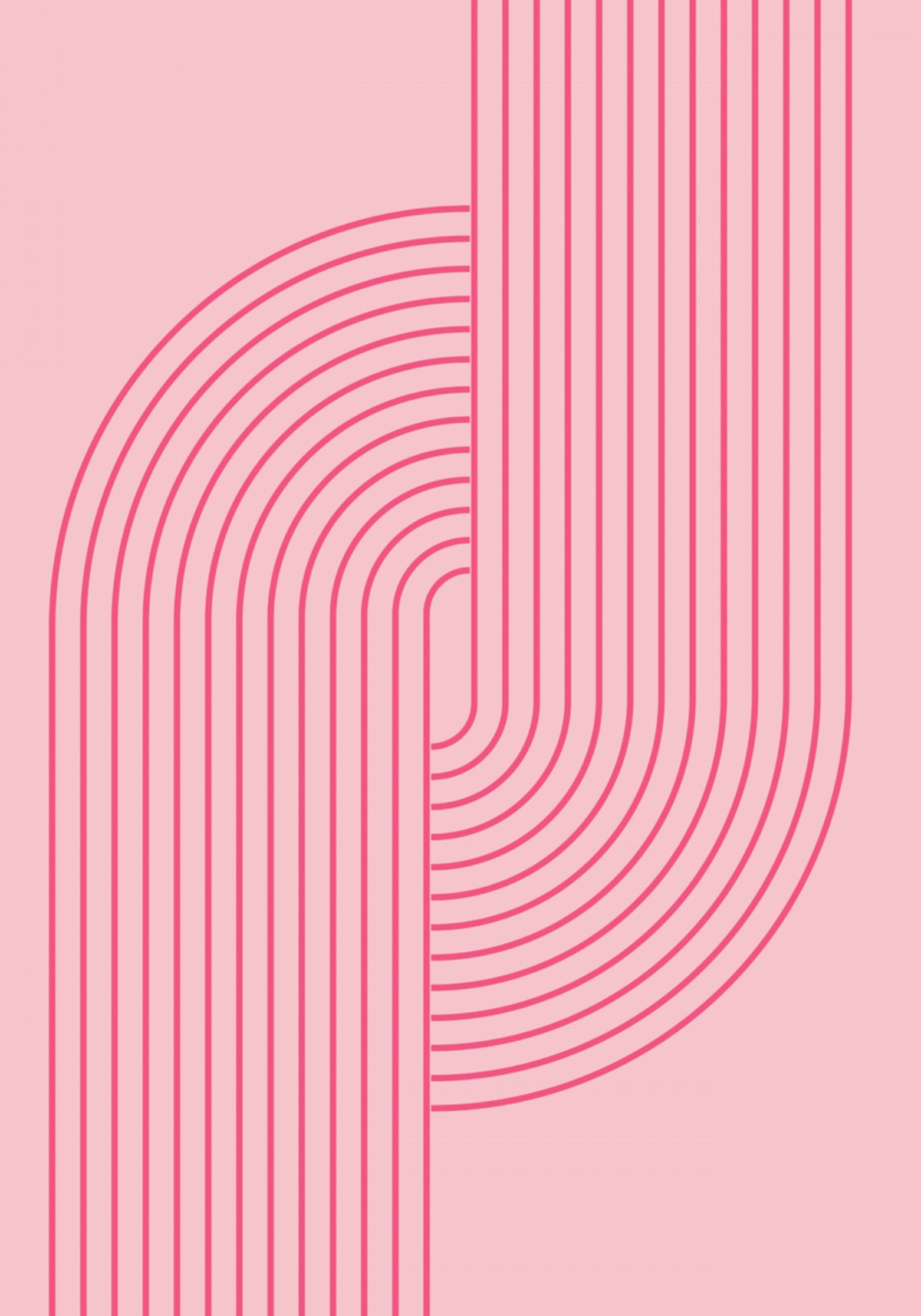 Pink Abstract Curves