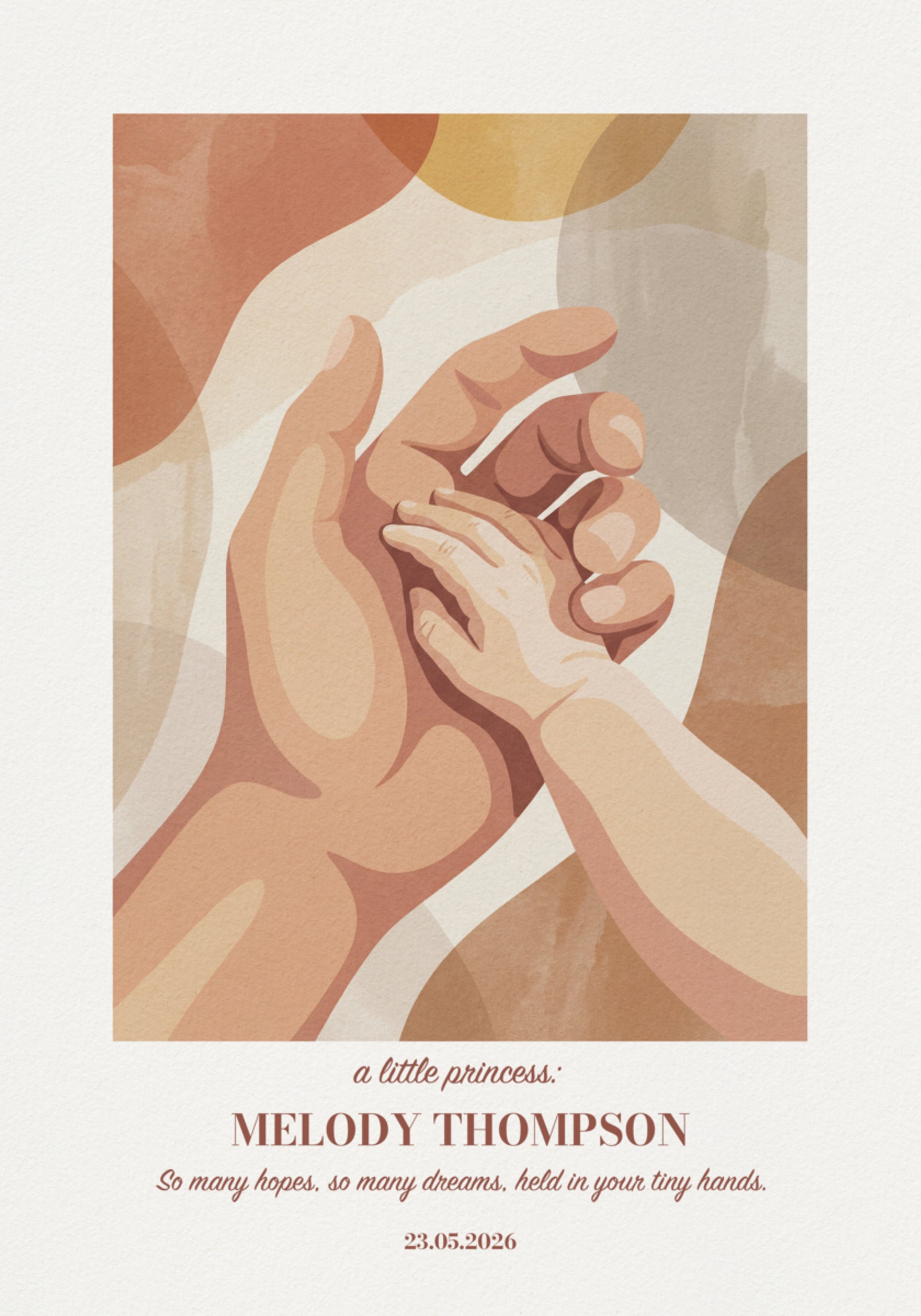Abstract Parent and Child Hands Artwork