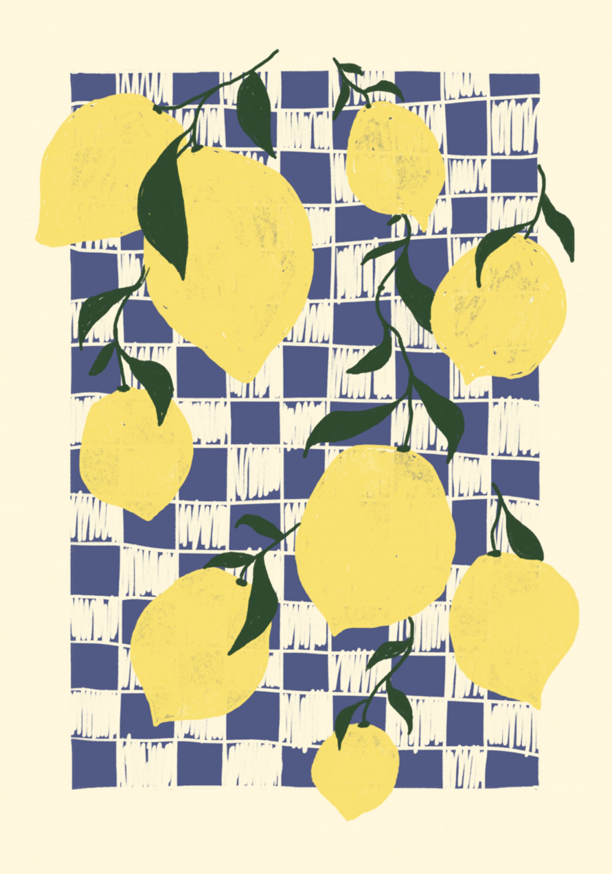 Fresh Lemons Checkerboard