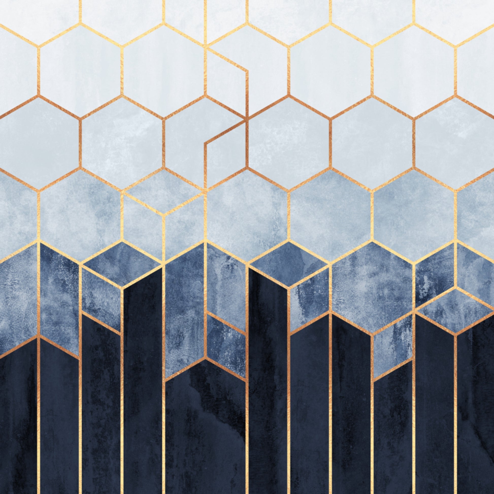 Golden Blue Hexagons