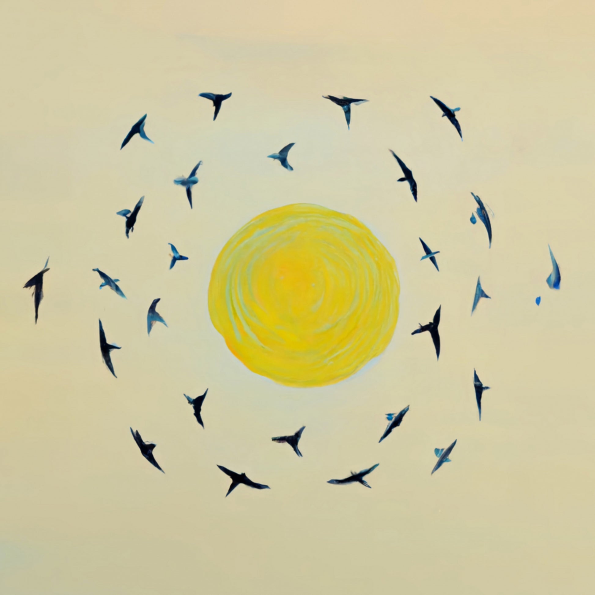 Birds Circling Sun