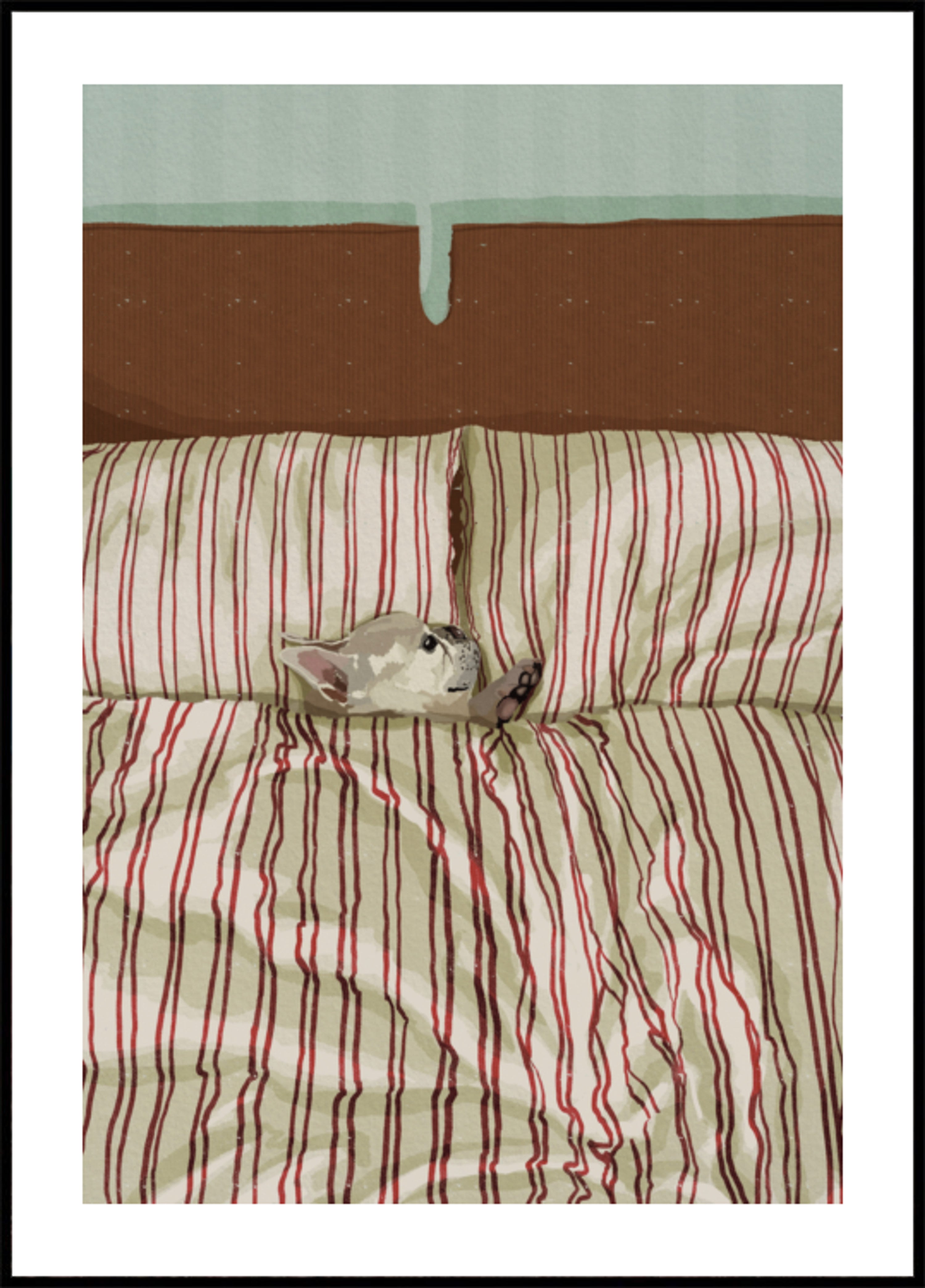 Cozy Dog in Bed Plakat