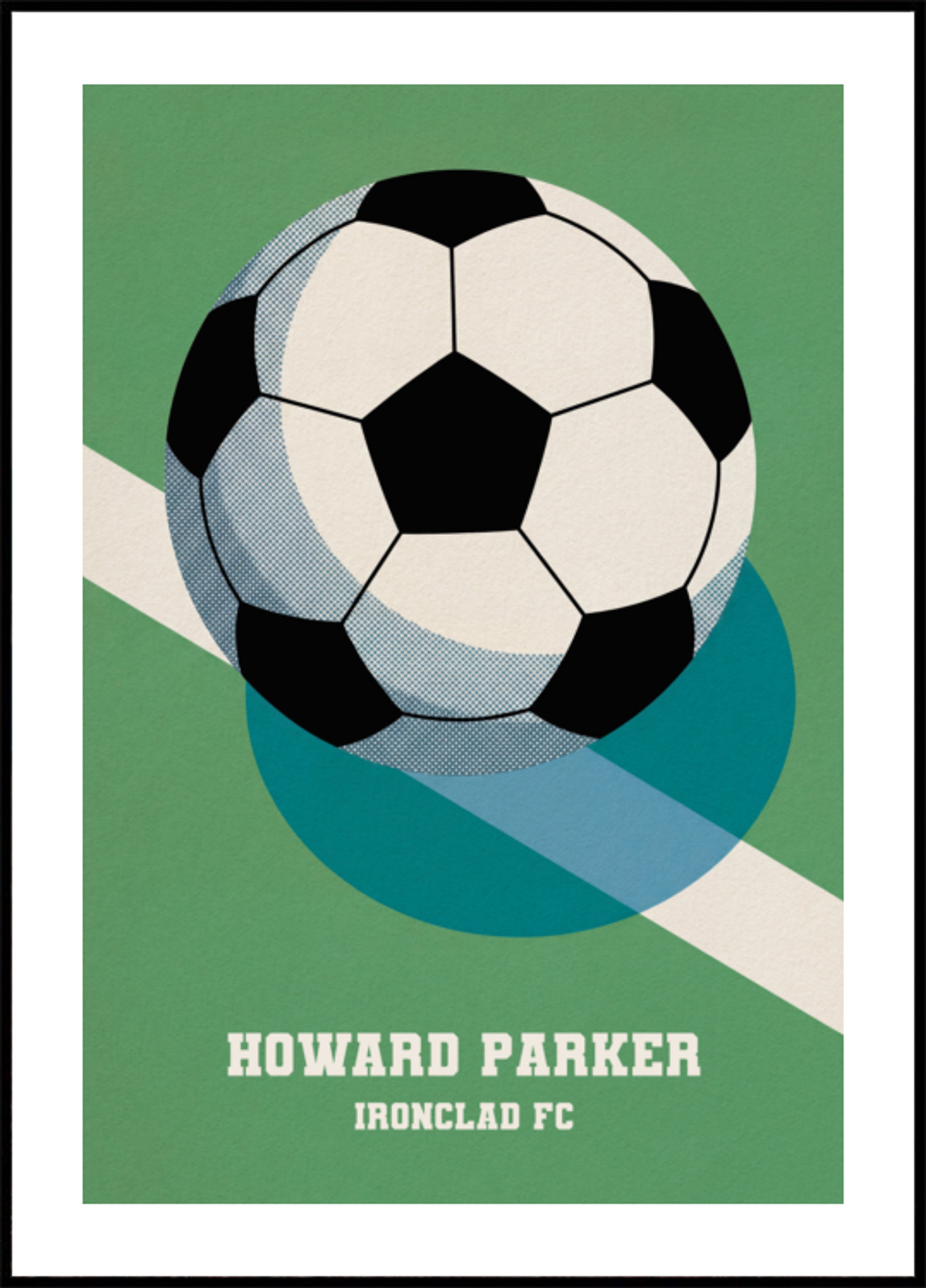 Retro svart-hvit fotballplakat