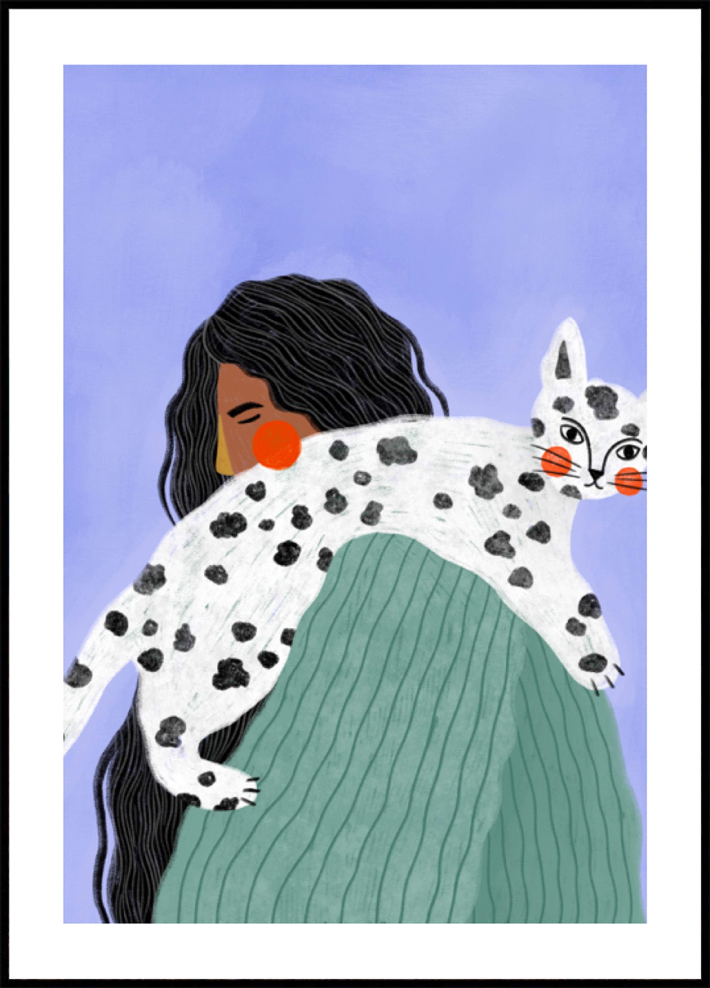 Woman and Spotted Cat