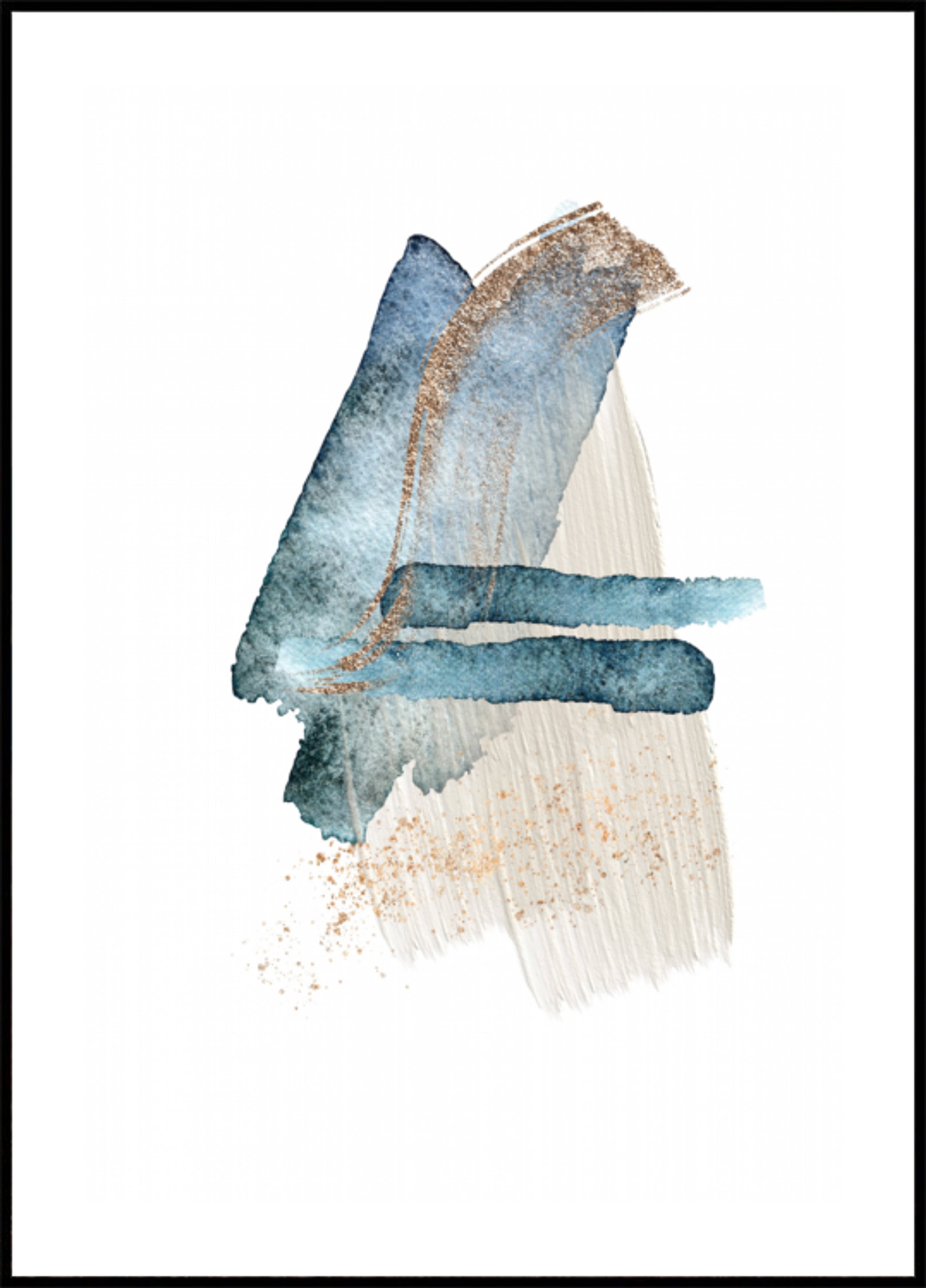 Modern Blue Gold Strokes