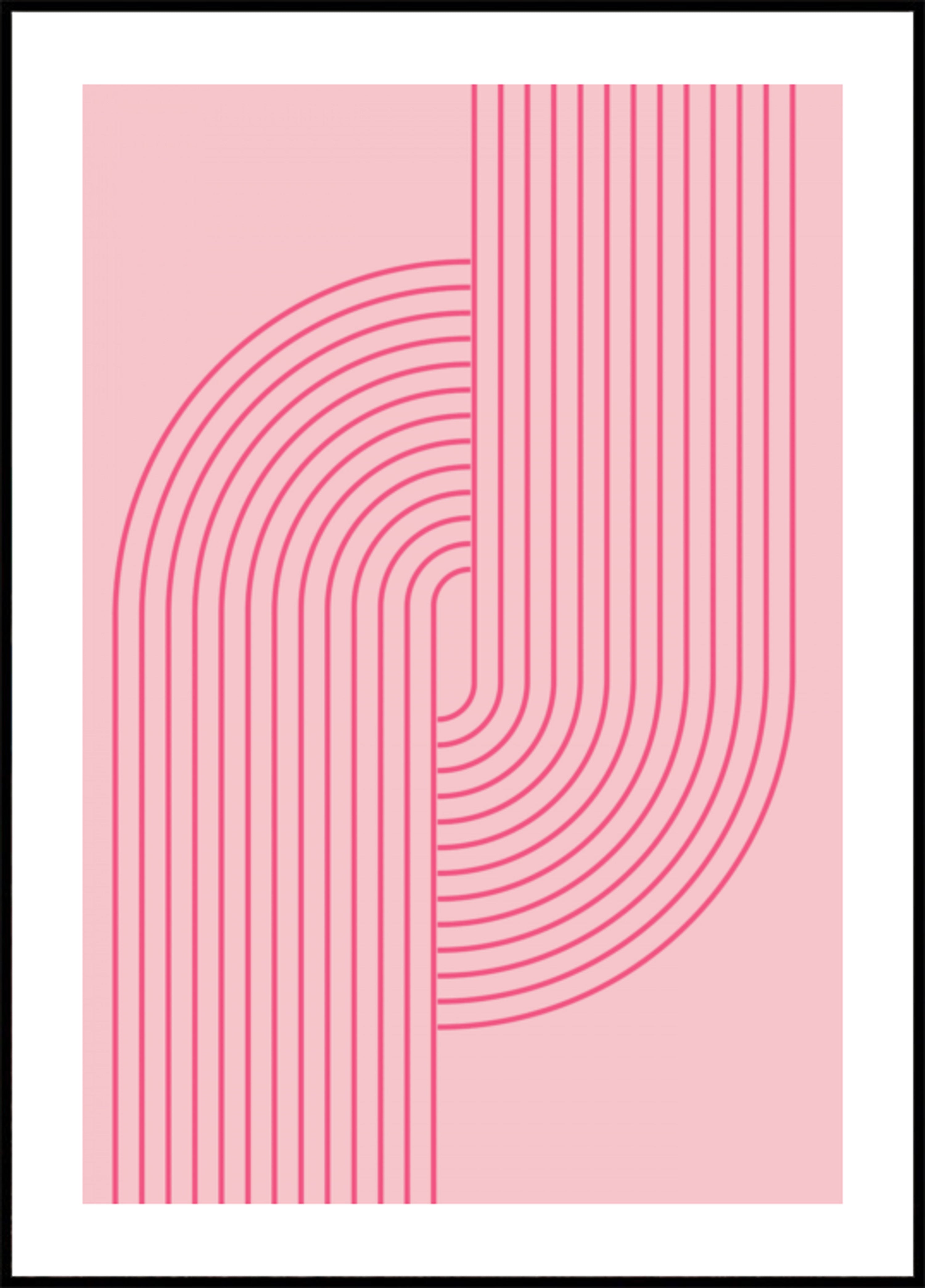 Pink Abstract Curves