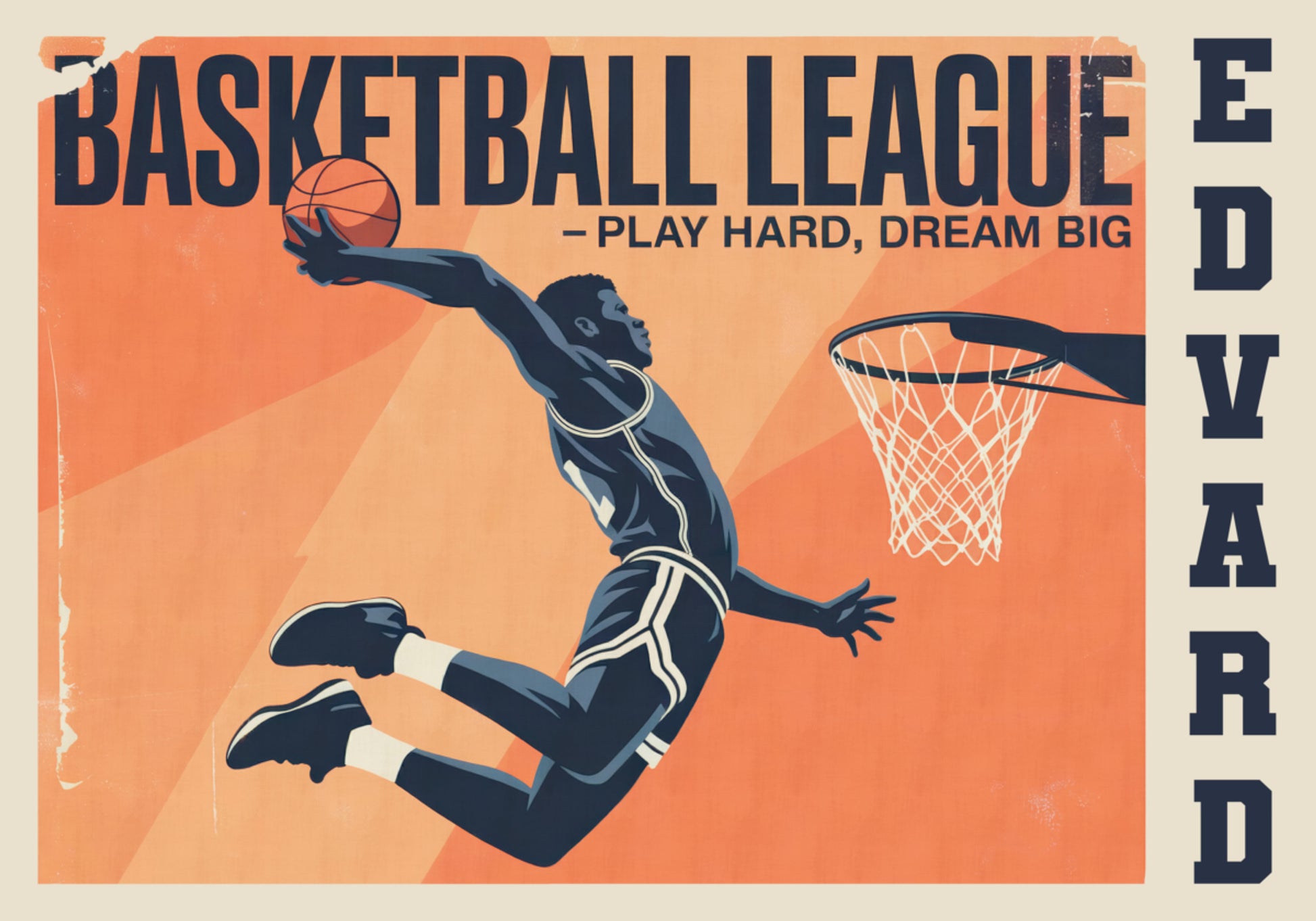 Vintage Basketball Poster