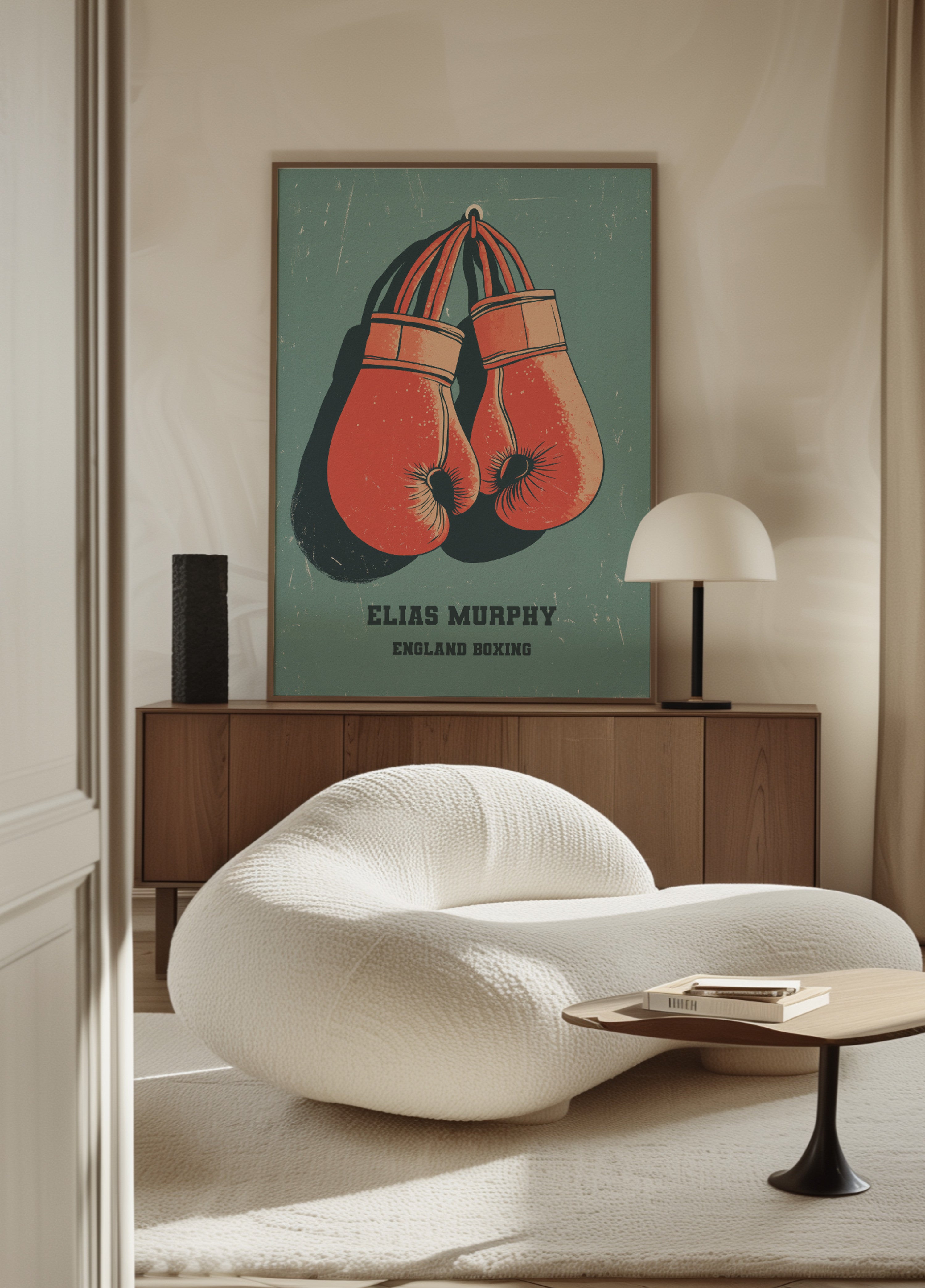 Vintage boxing glove artwork