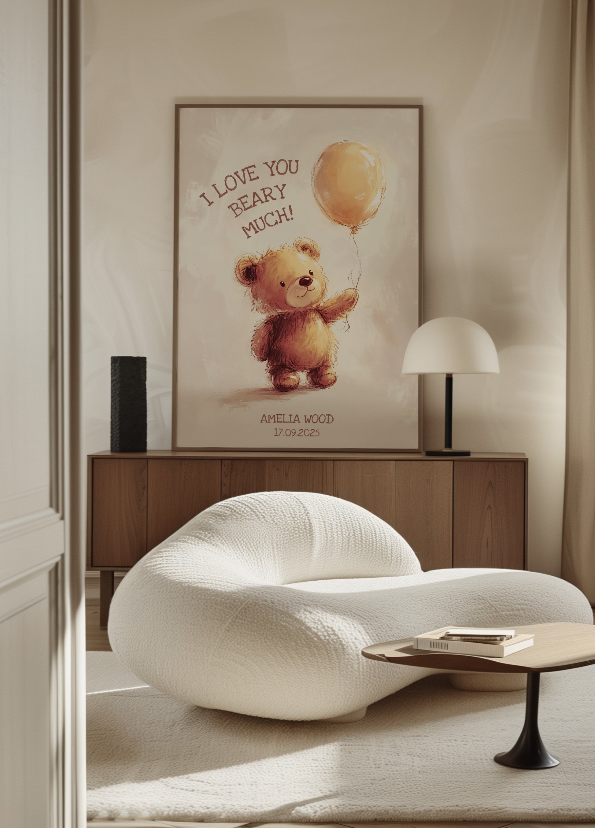 Non-personalized Teddy Bear Balloon Love