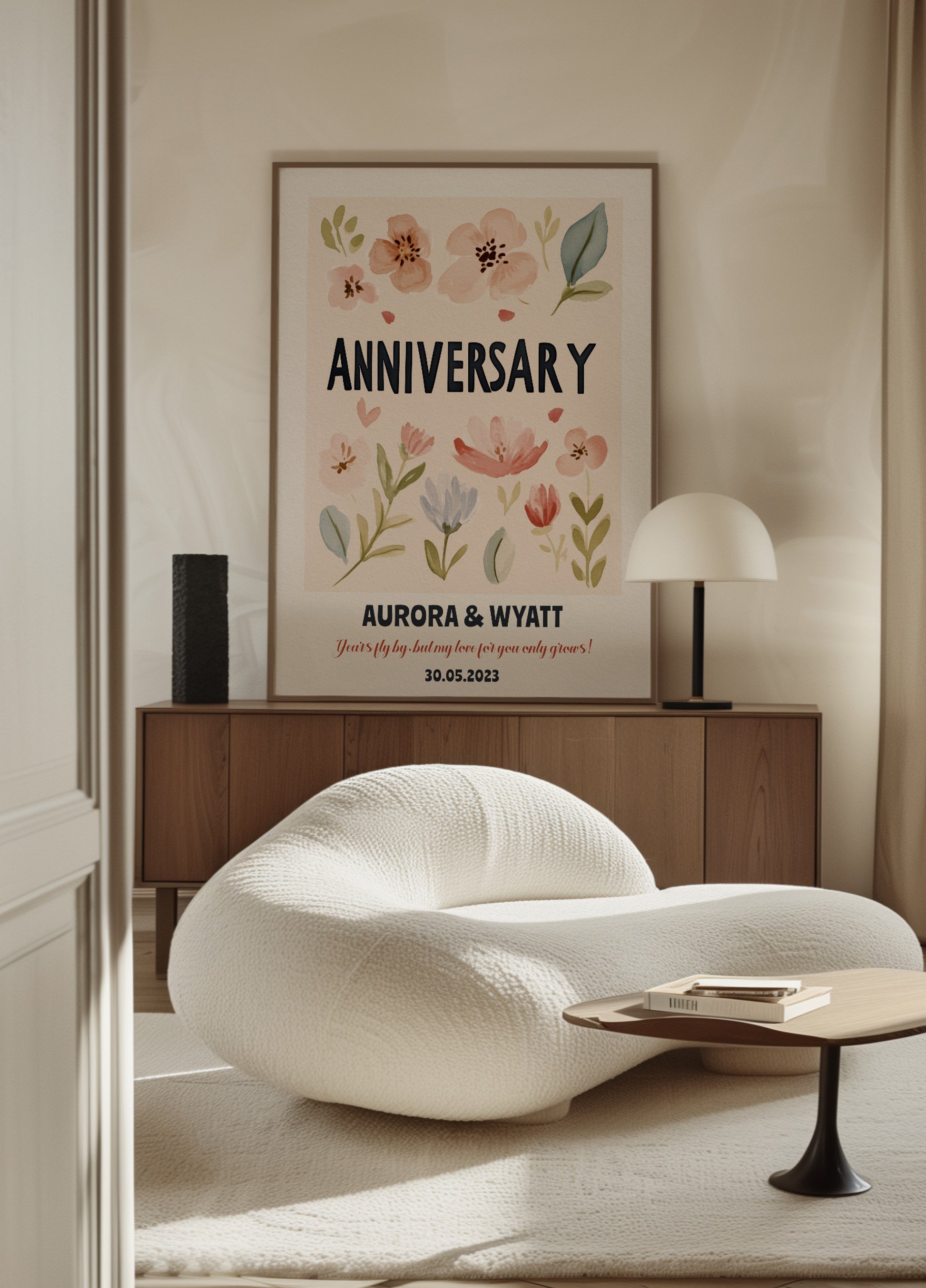Colorful Floral Anniversary Print