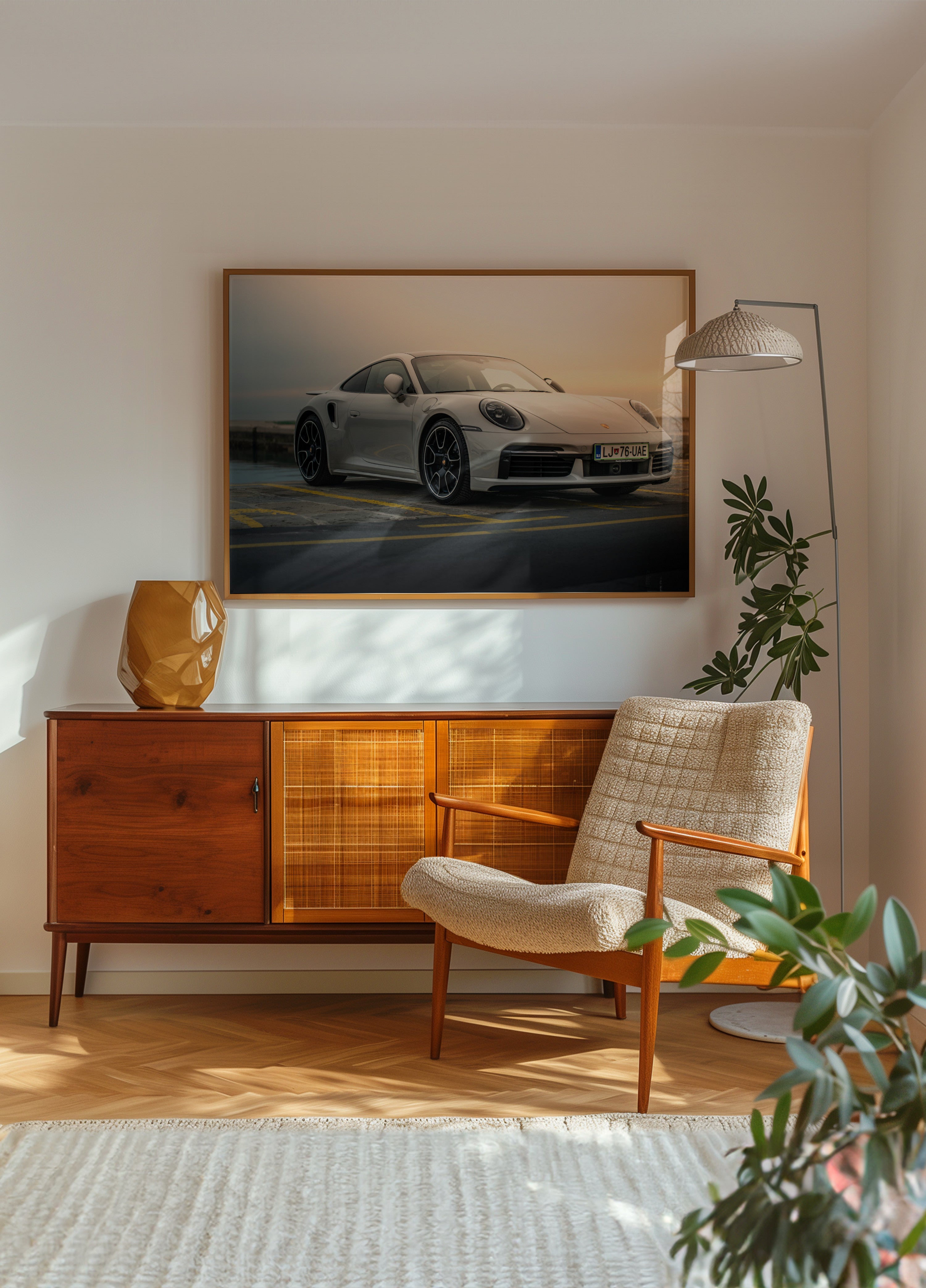 Modern Sports Car Sunset