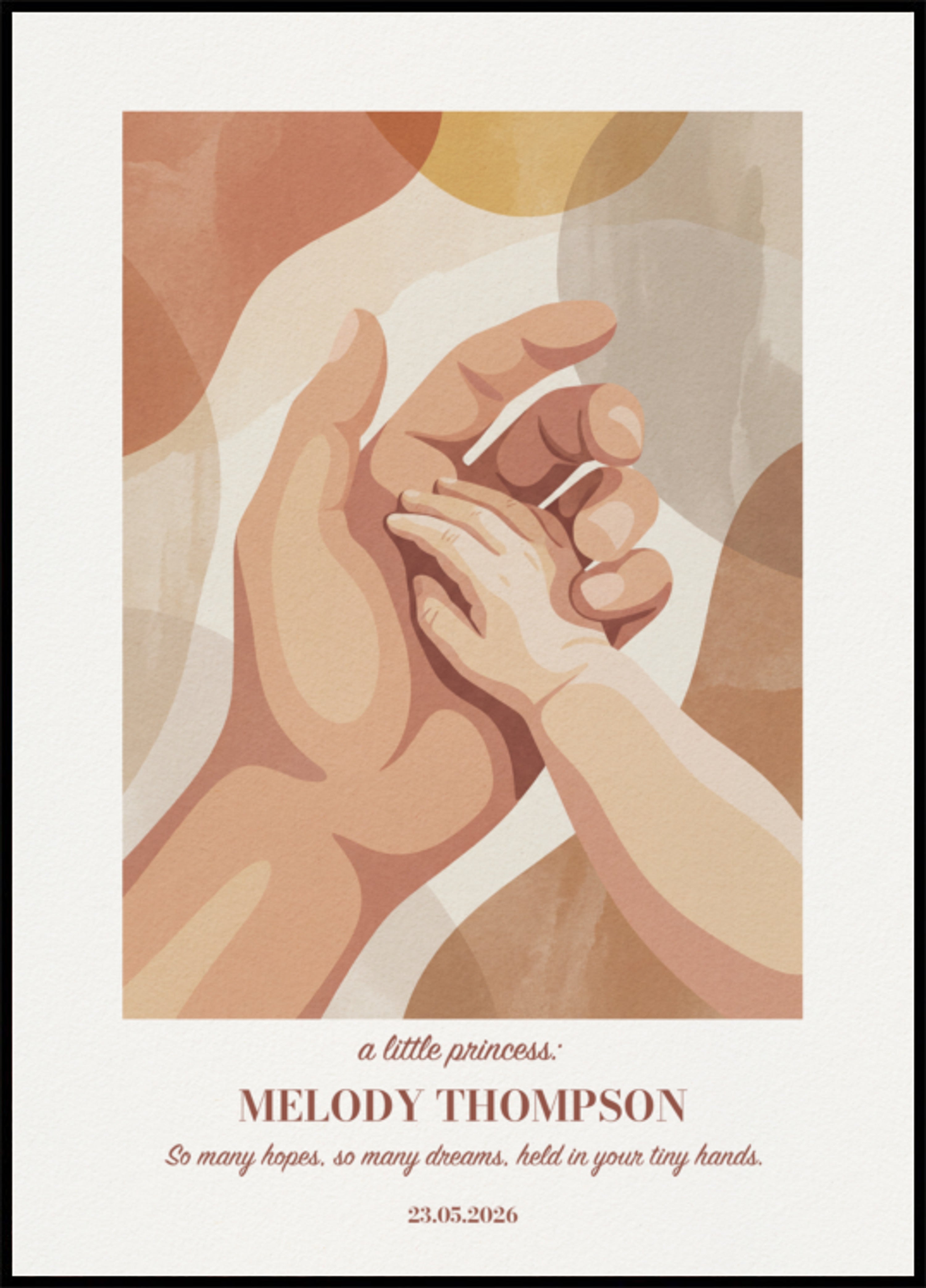 Abstract Parent and Child Hands Artwork
