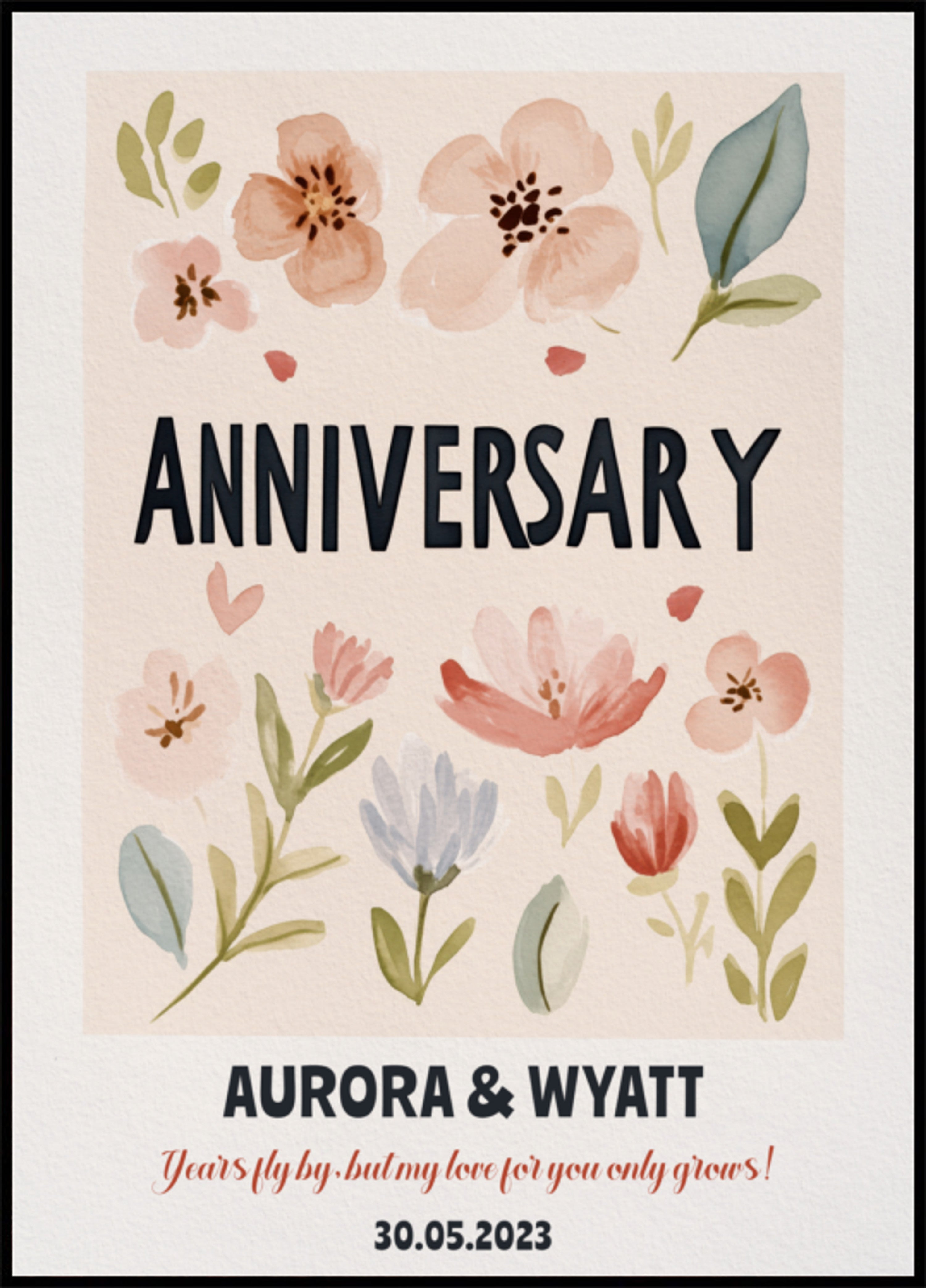 Colorful Floral Anniversary Print