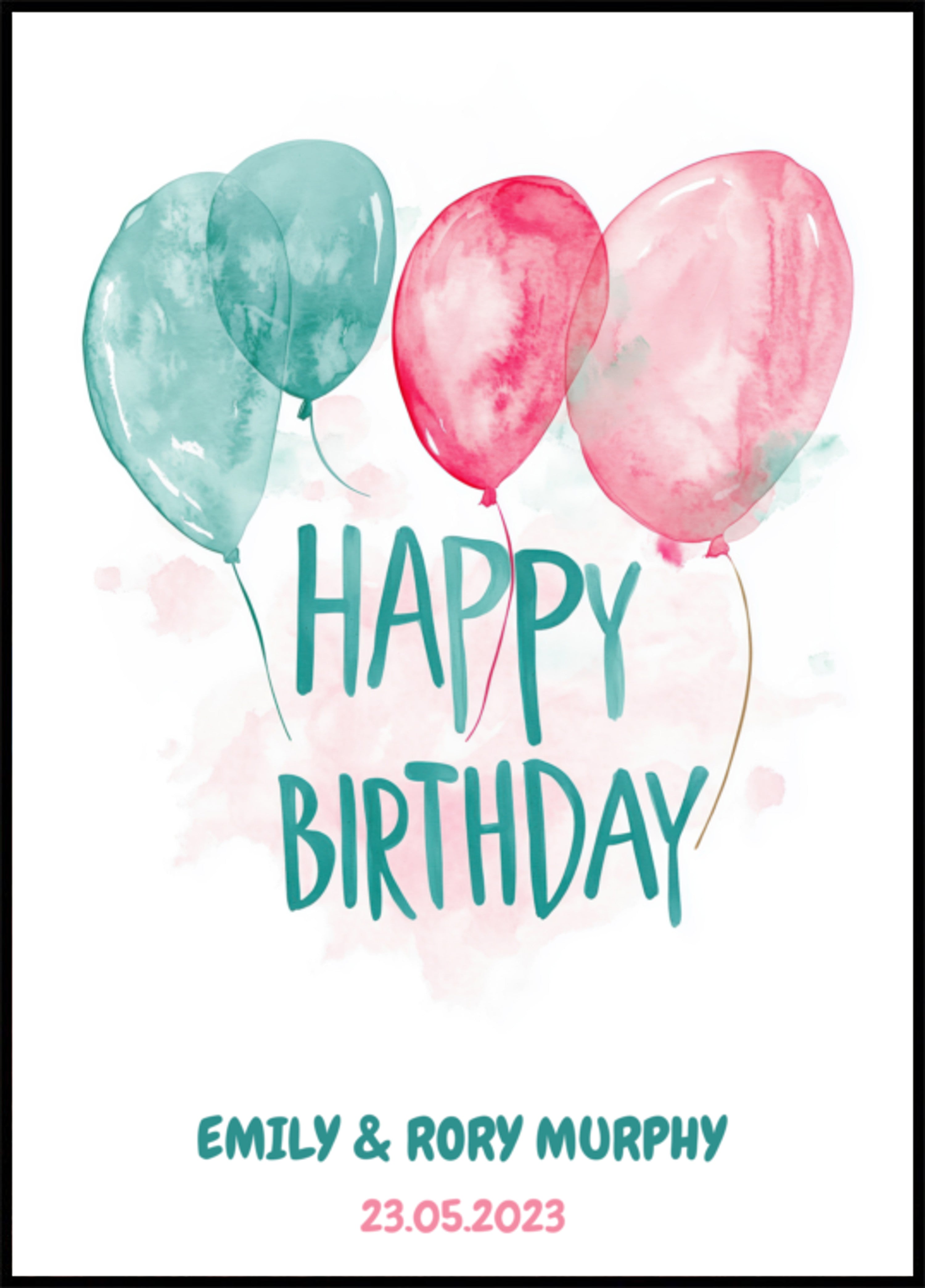 Festive Watercolor Balloons Poster